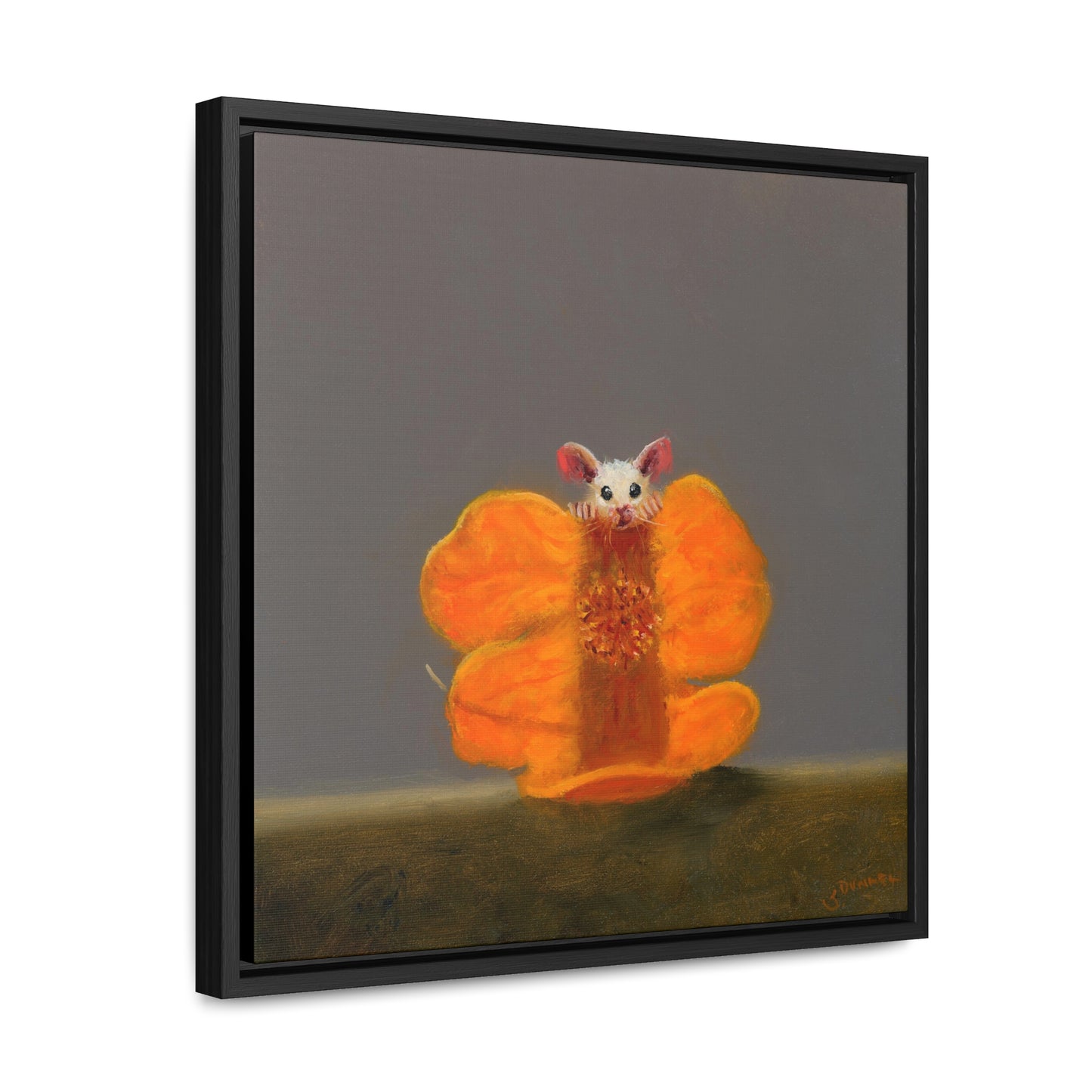 Stuart Dunkel: "Camouflage in Orange" - Framed Canvas