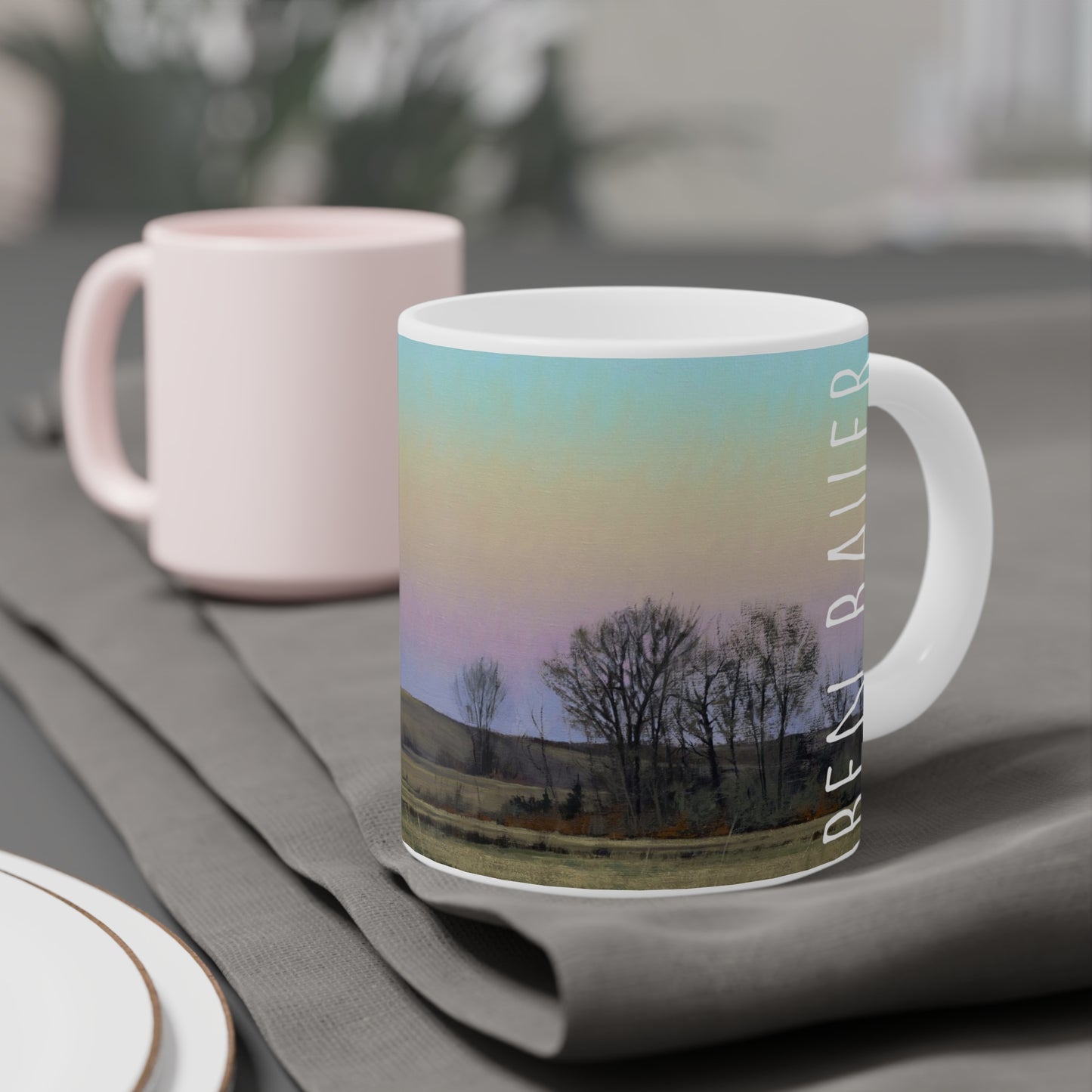 Ben Bauer: "Minnesota Glacial Lakes Area at Dusk" Ceramic Mug (11oz, 15oz, 20oz)