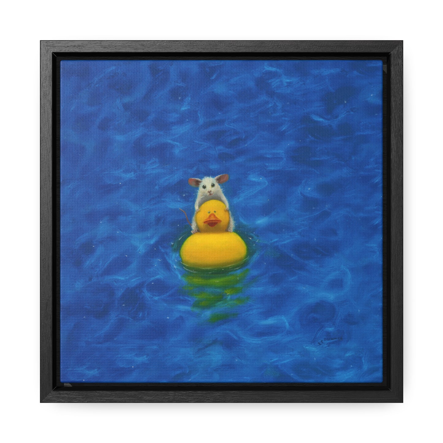 Stuart Dunkel: "Pool Fun" - Framed Canvas Reproduction