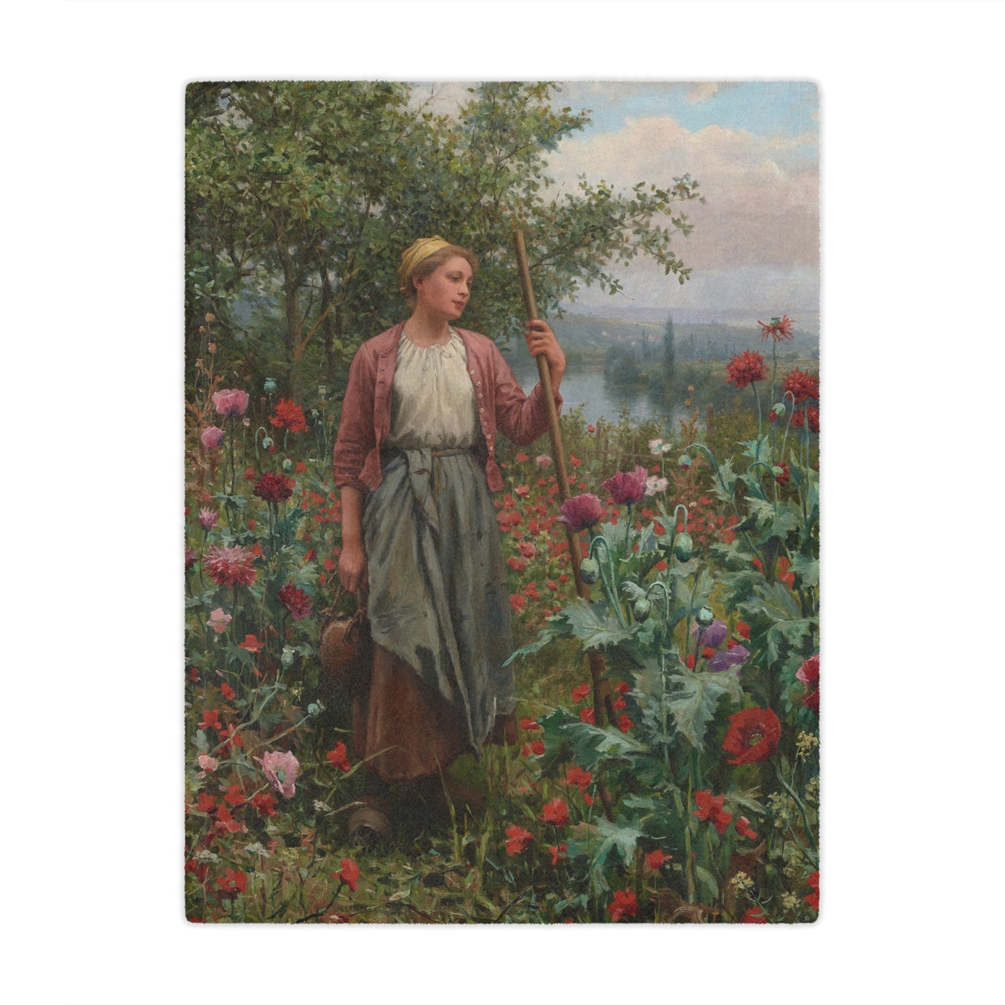 Daniel Ridgway Knight: "Maria Among the Poppies" - Microfiber Blanket