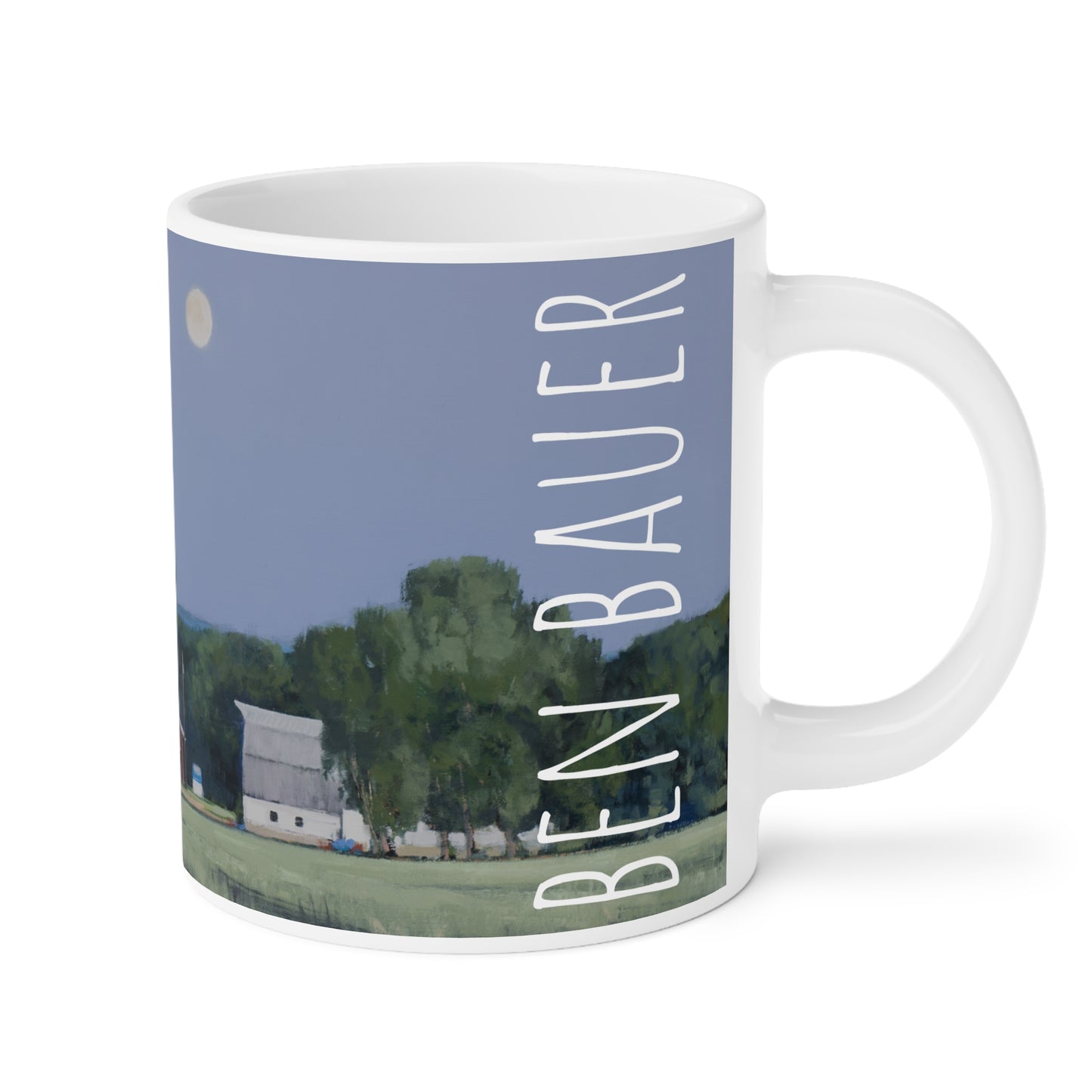 Ben Bauer: "Lowry Farm Moonrise" Ceramic Mug (11oz, 15oz, 20oz)