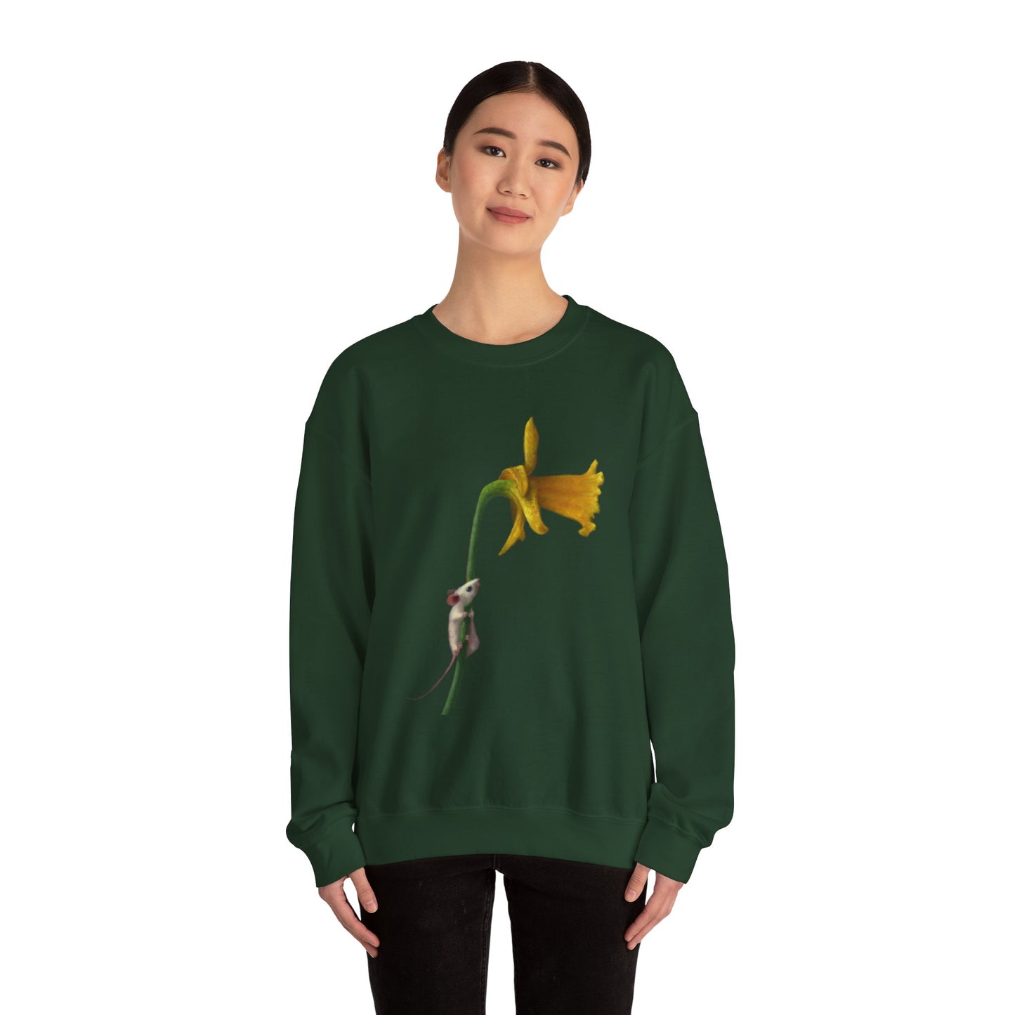 Stuart Dunkel: "Curious  Yellow" Crewneck Sweatshirt