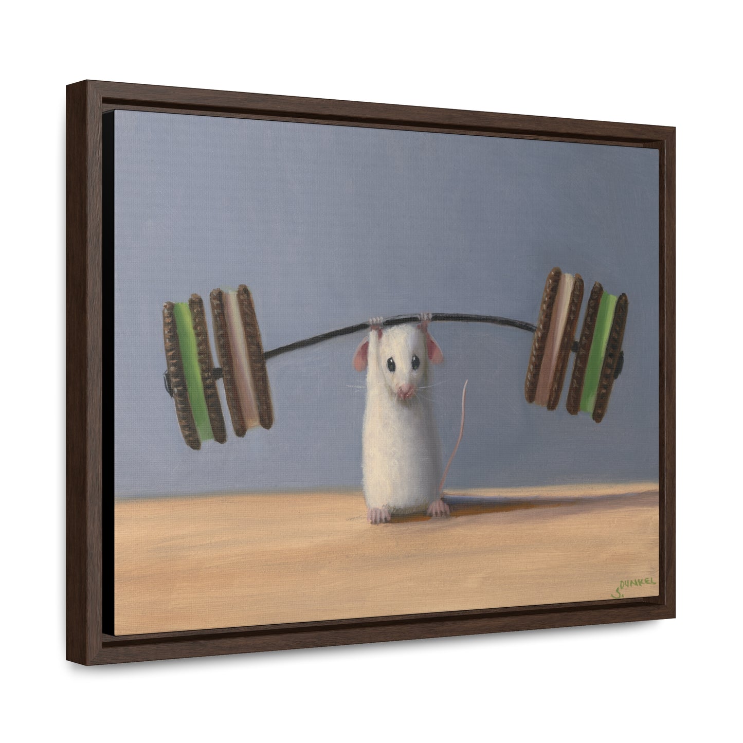 Stuart Dunkel: "Working Out" - Framed Canvas Reproduction