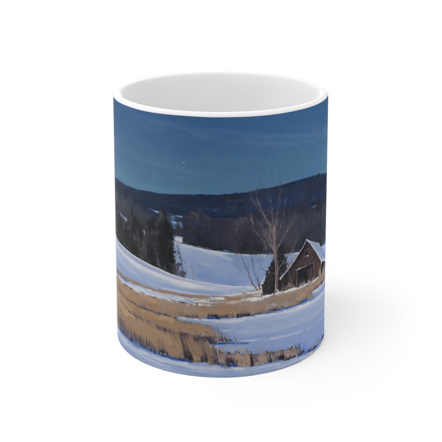 Ben Bauer: "Mondovi Farm by Moonlight" Ceramic Mug (11oz, 15oz, 20oz)