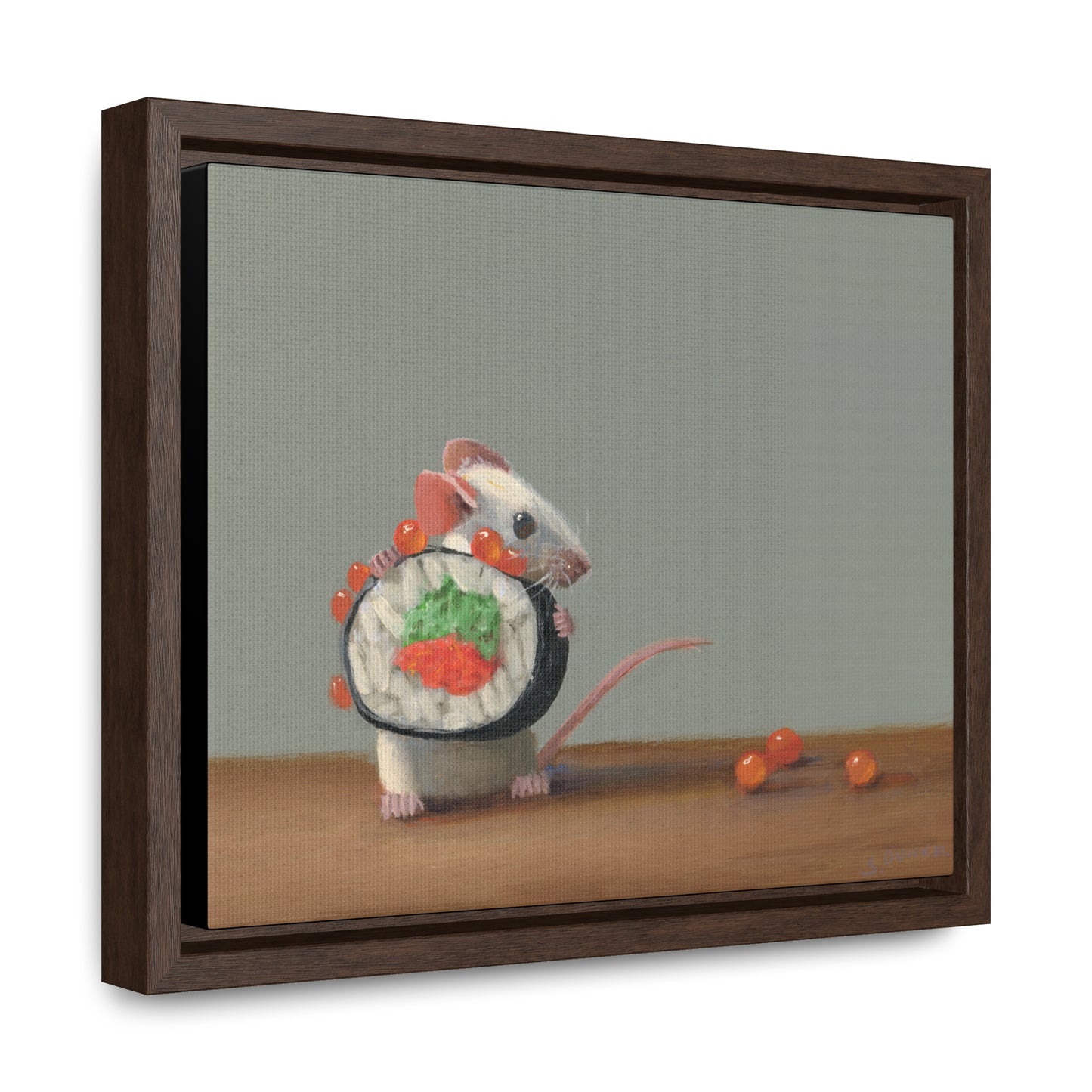 Stuart Dunkel: "Sushi Escape" - Framed Canvas Reproduction