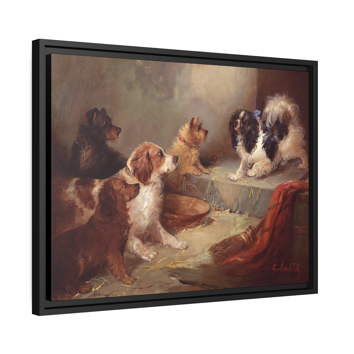 George Armfield: "The Great Debate" - Framed Canvas Reproduction