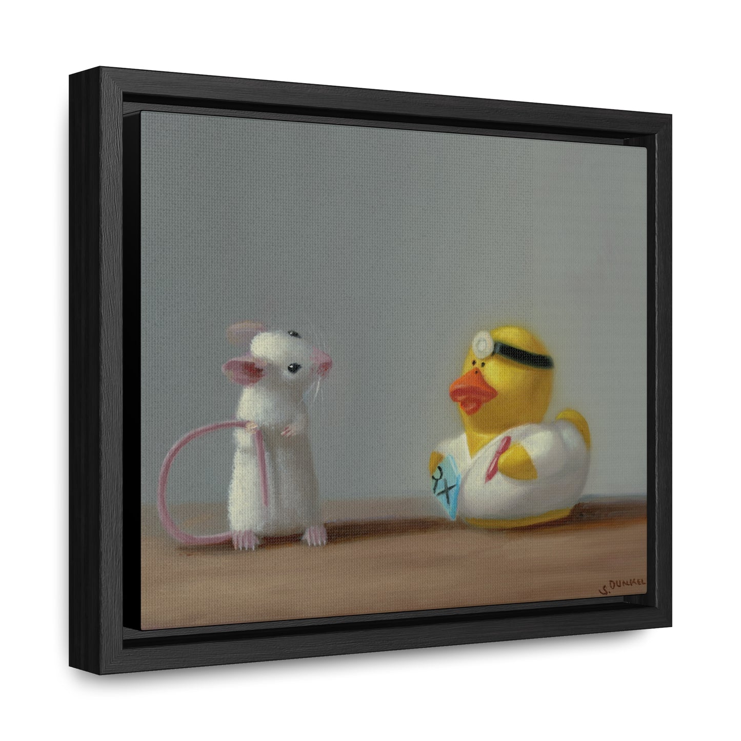 Stuart Dunkel: "Doctor Visit" - Framed Canvas Reproduction