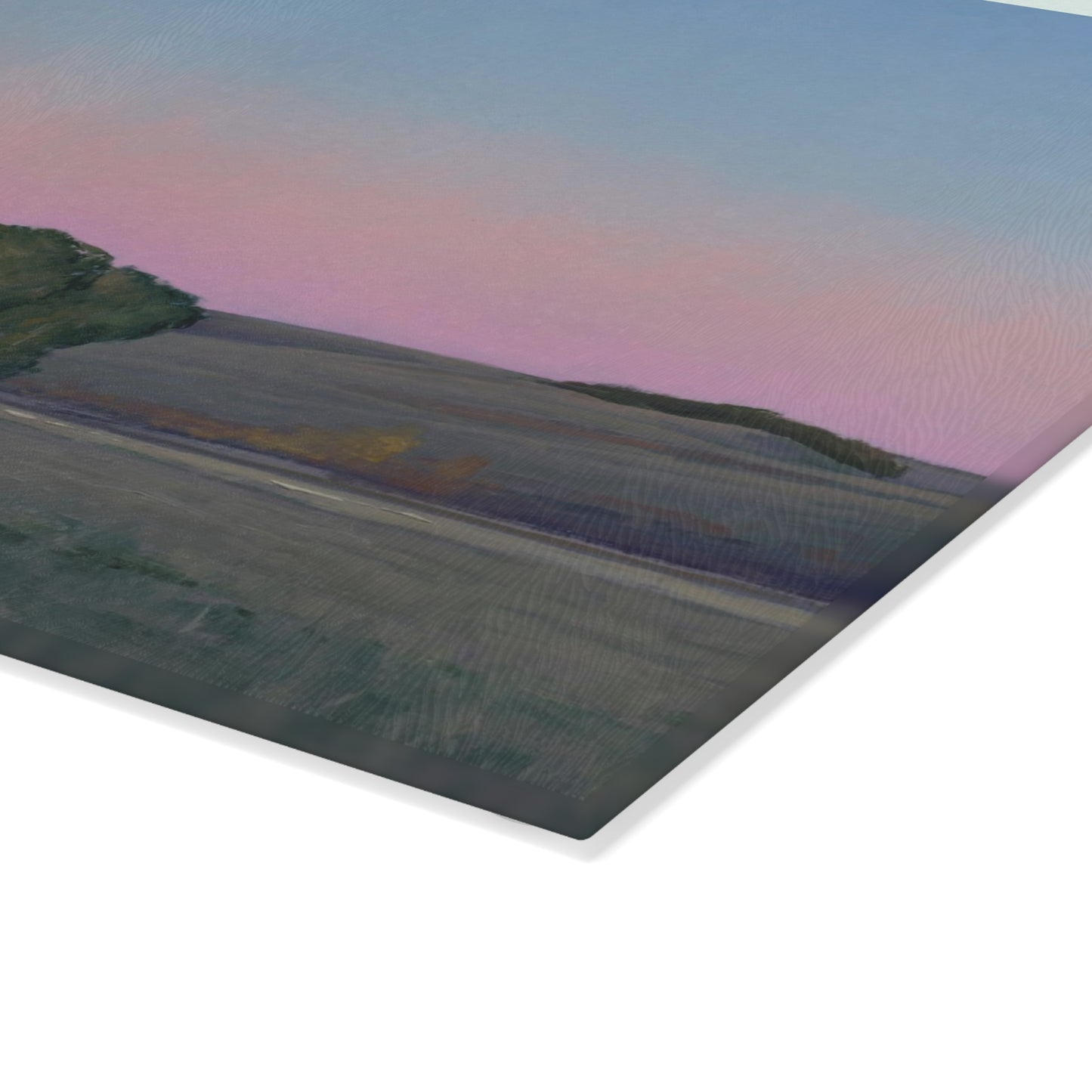 Ben Bauer: "Moonrise in Lowry, MN" - Glass Cutting Board