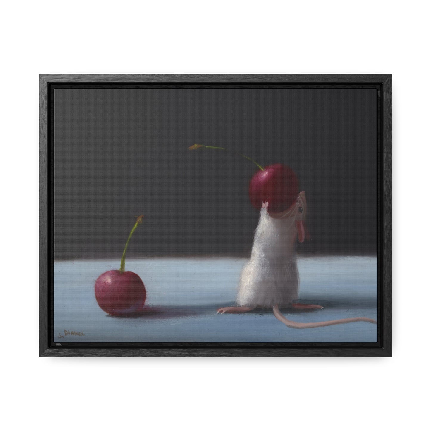Stuart Dunkel: "Two Cherries" - Framed Canvas Reproduction