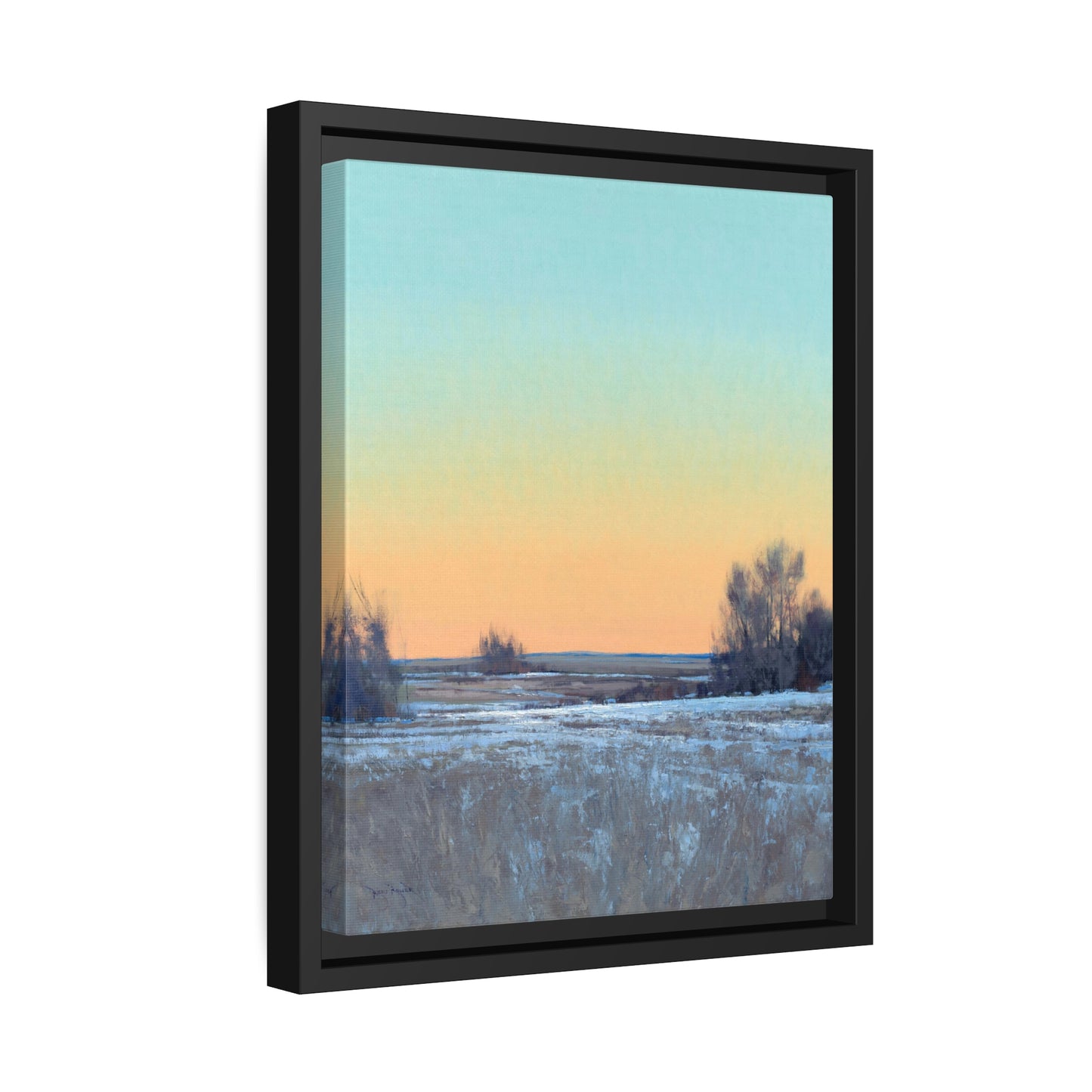 Ben Bauer: "Late Afternoon in March, Lowry, MN" - Framed Canvas Reproduction