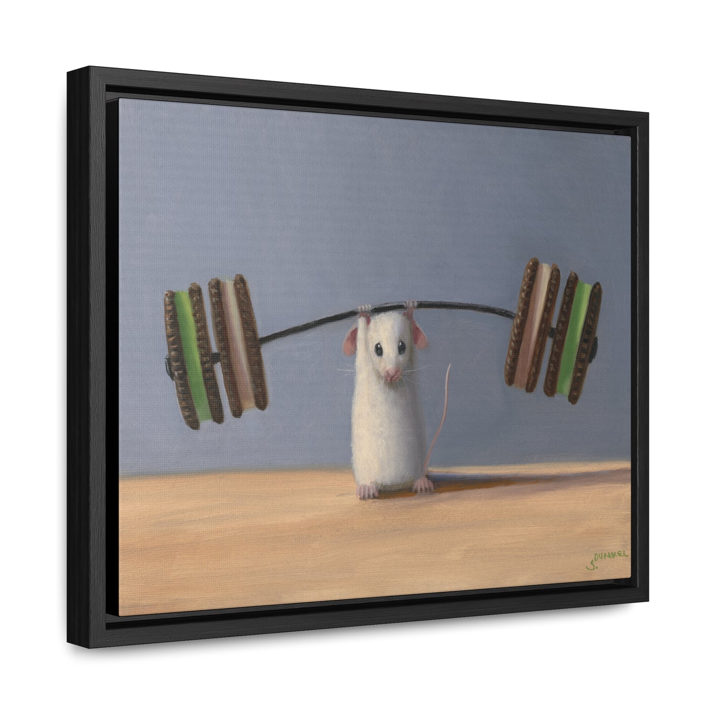 Stuart Dunkel: "Working Out" - Framed Canvas Reproduction