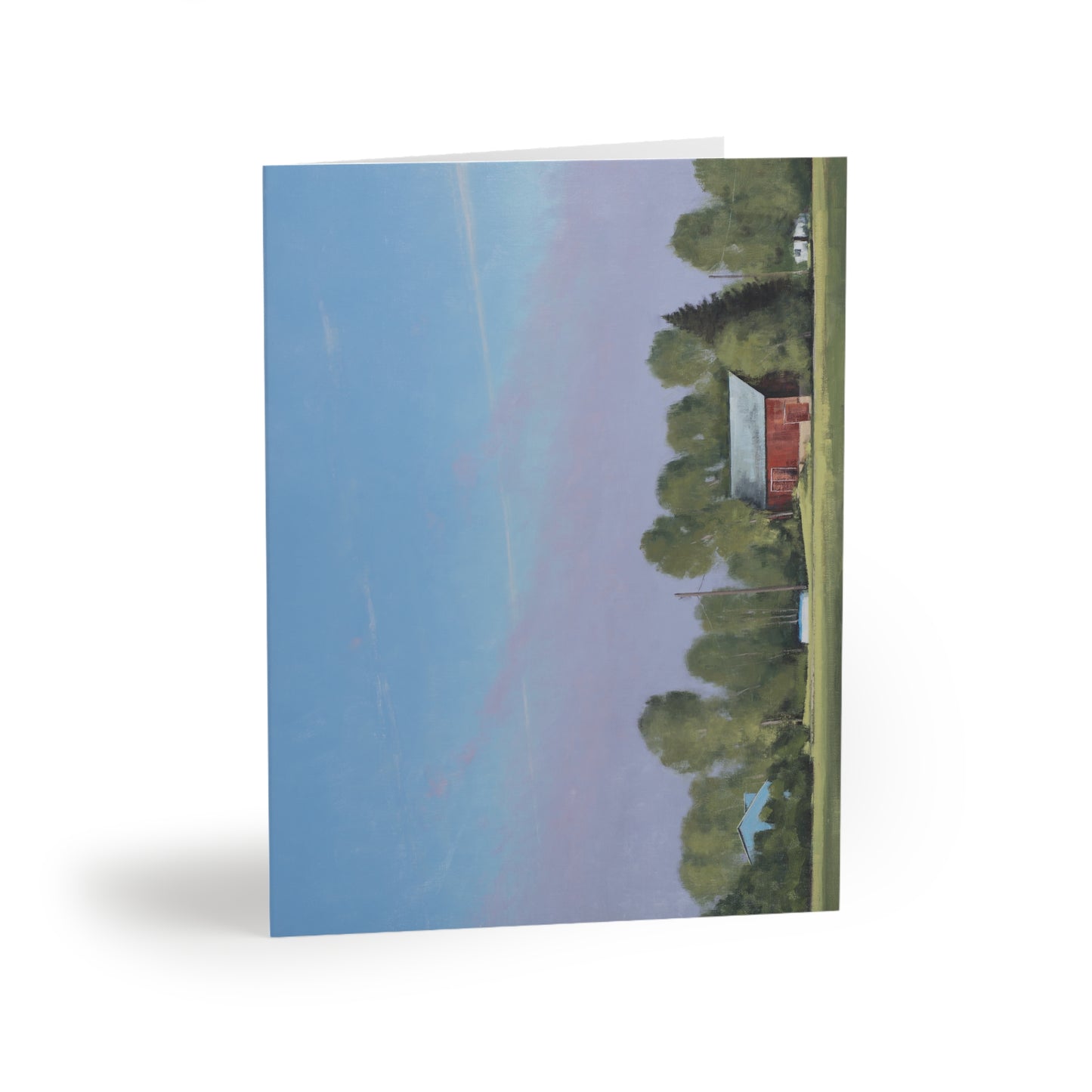 Ben Bauer: "Early Morning Fog Burn, Lake Elmo Farm" - Greeting Cards (8, 16, and 24 pcs)