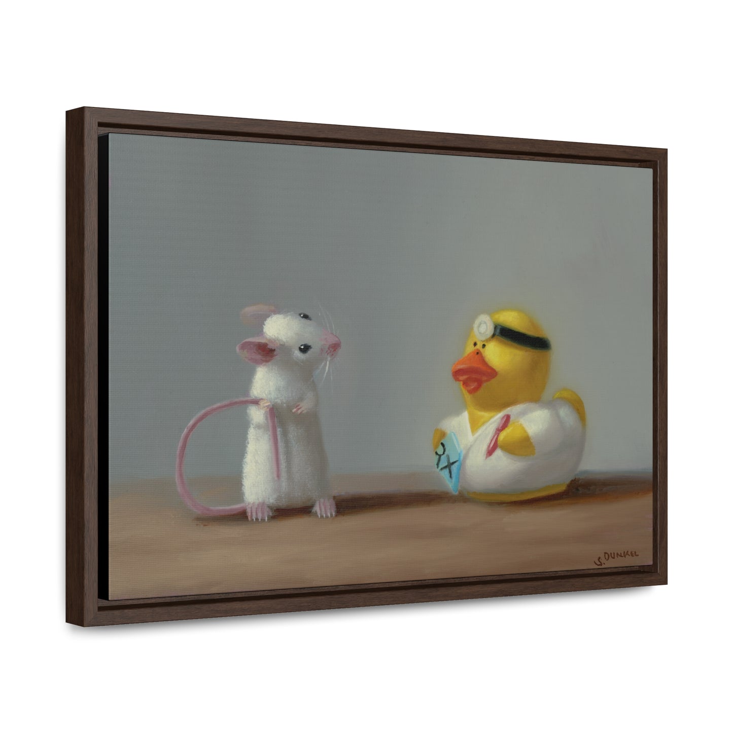 Stuart Dunkel: "Doctor Visit" - Framed Canvas Reproduction