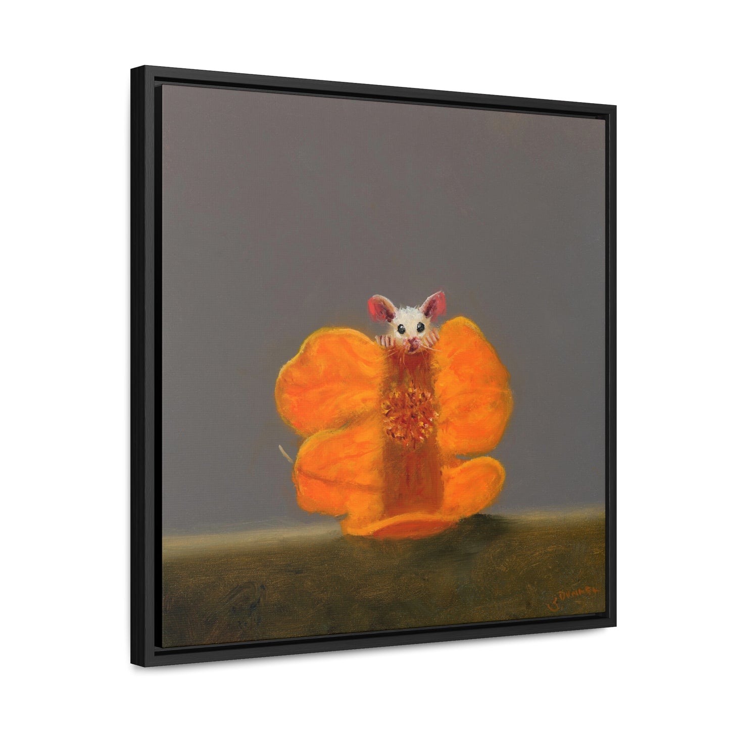 Stuart Dunkel: "Camouflage in Orange" - Framed Canvas