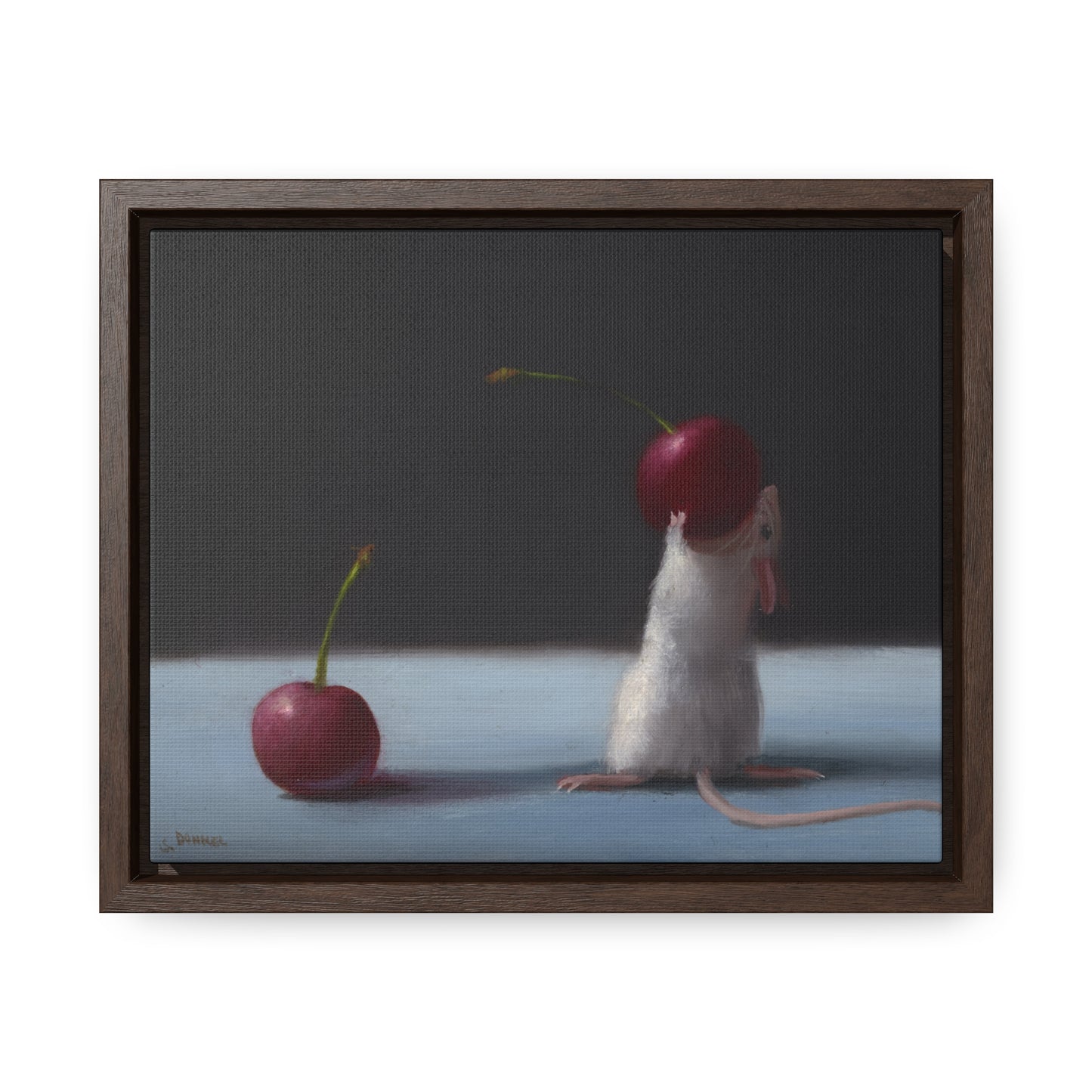 Stuart Dunkel: "Two Cherries" - Framed Canvas Reproduction