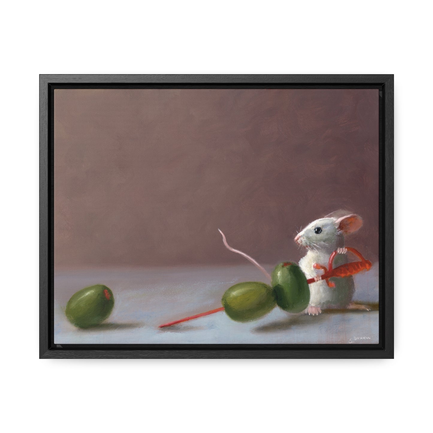 Stuart Dunkel: "Olive Catcher" - Framed Canvas Reproduction