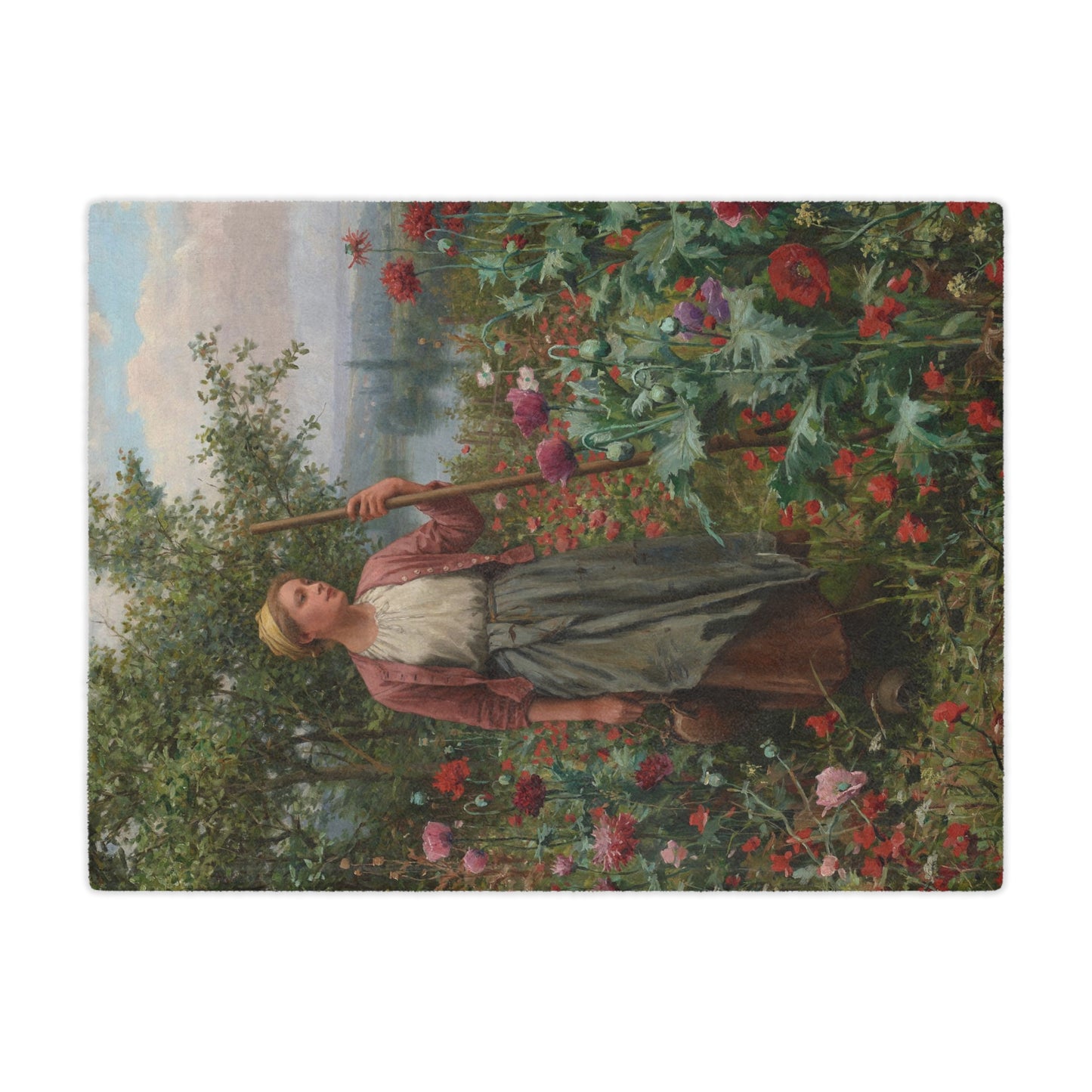 Daniel Ridgway Knight: "Maria Among the Poppies" - Microfiber Blanket