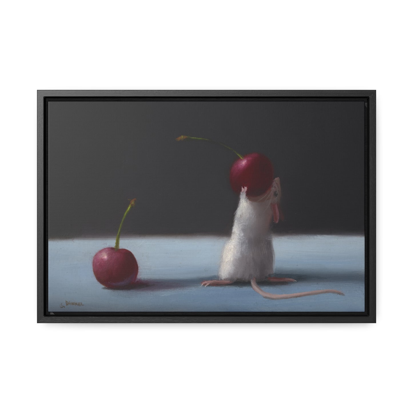 Stuart Dunkel: "Two Cherries" - Framed Canvas Reproduction