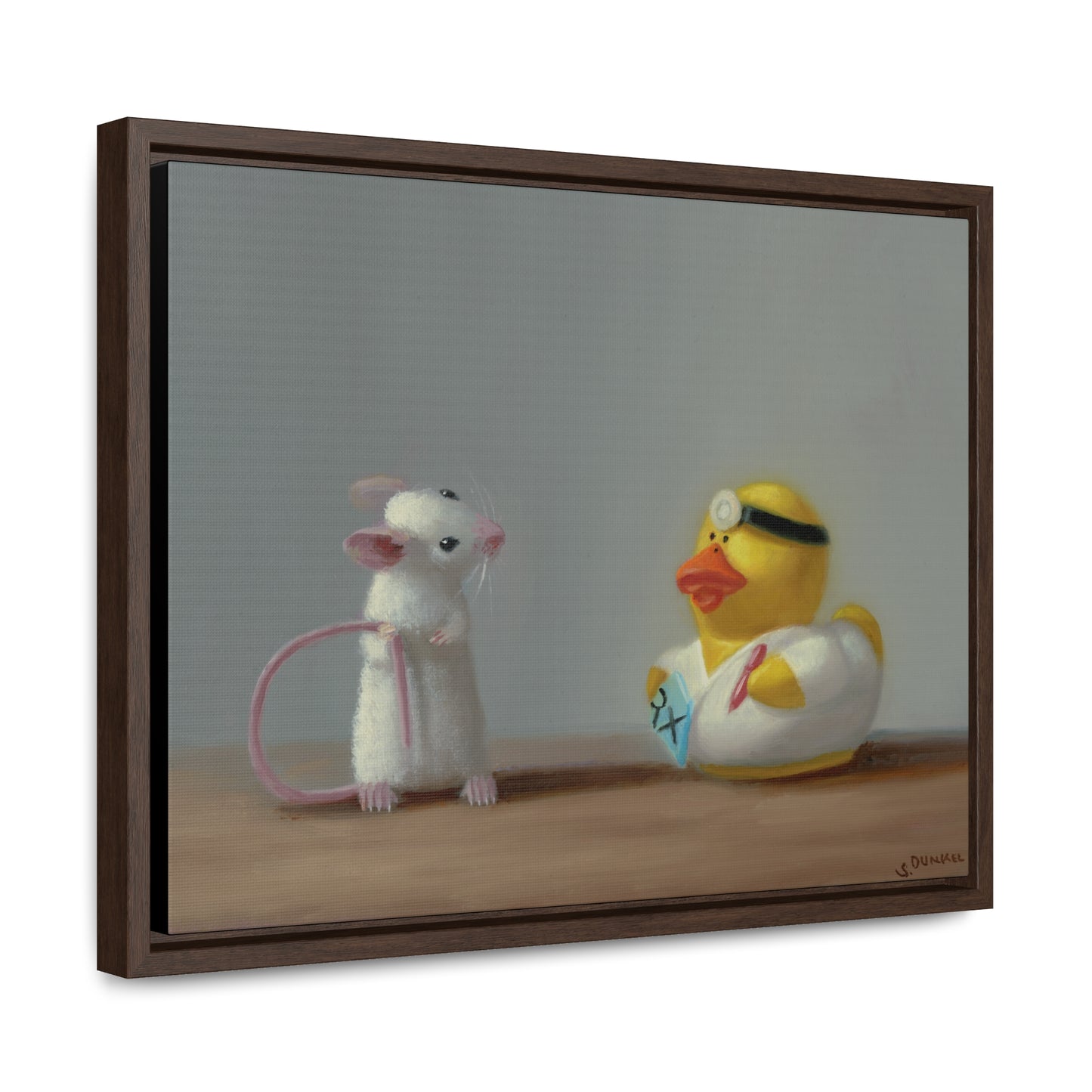 Stuart Dunkel: "Doctor Visit" - Framed Canvas Reproduction