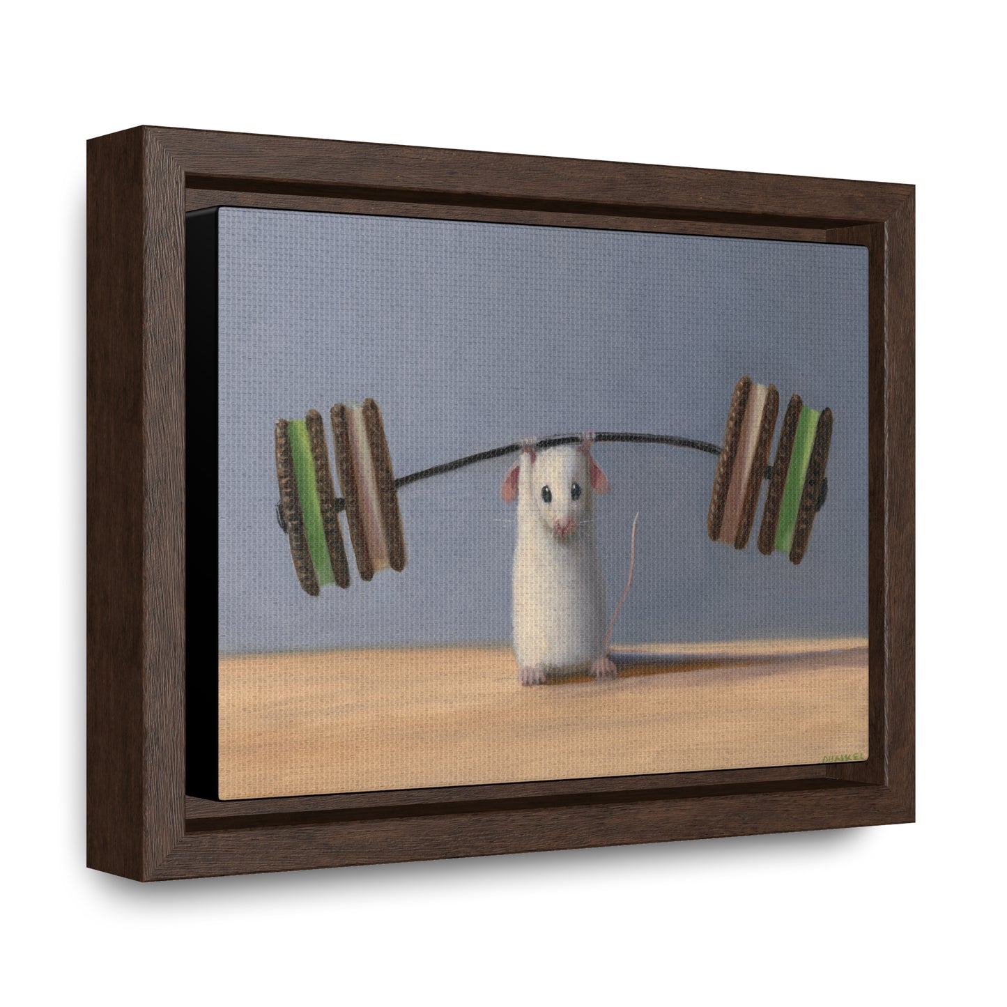 Stuart Dunkel: "Working Out" - Framed Canvas Reproduction