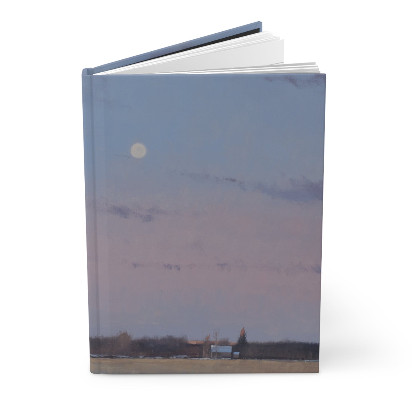 Ben Bauer: "Last Light with Moonrise Over Spring Valley, WI " - Hardcover Journal Matte