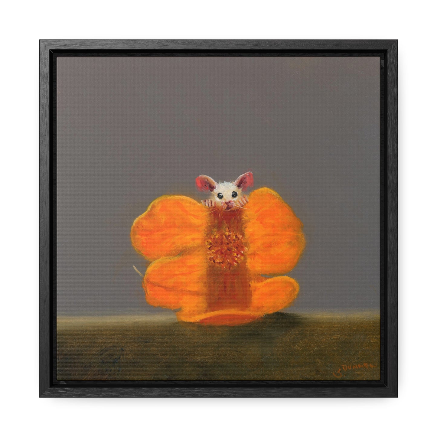 Stuart Dunkel: "Camouflage in Orange" - Framed Canvas