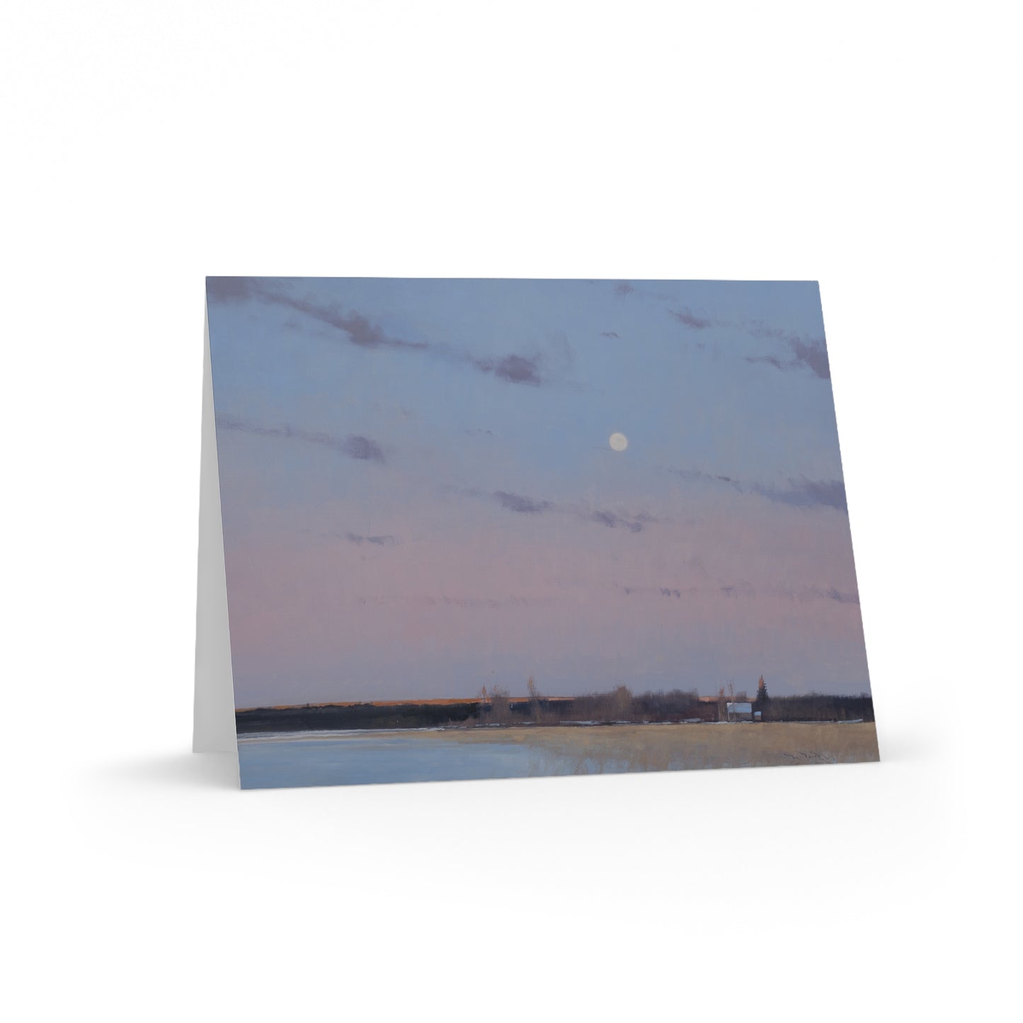 Ben Bauer: "Last Light with Moonrise Over Spring Valley, WI" - Greeting Cards (8, 16, and 24 pcs)