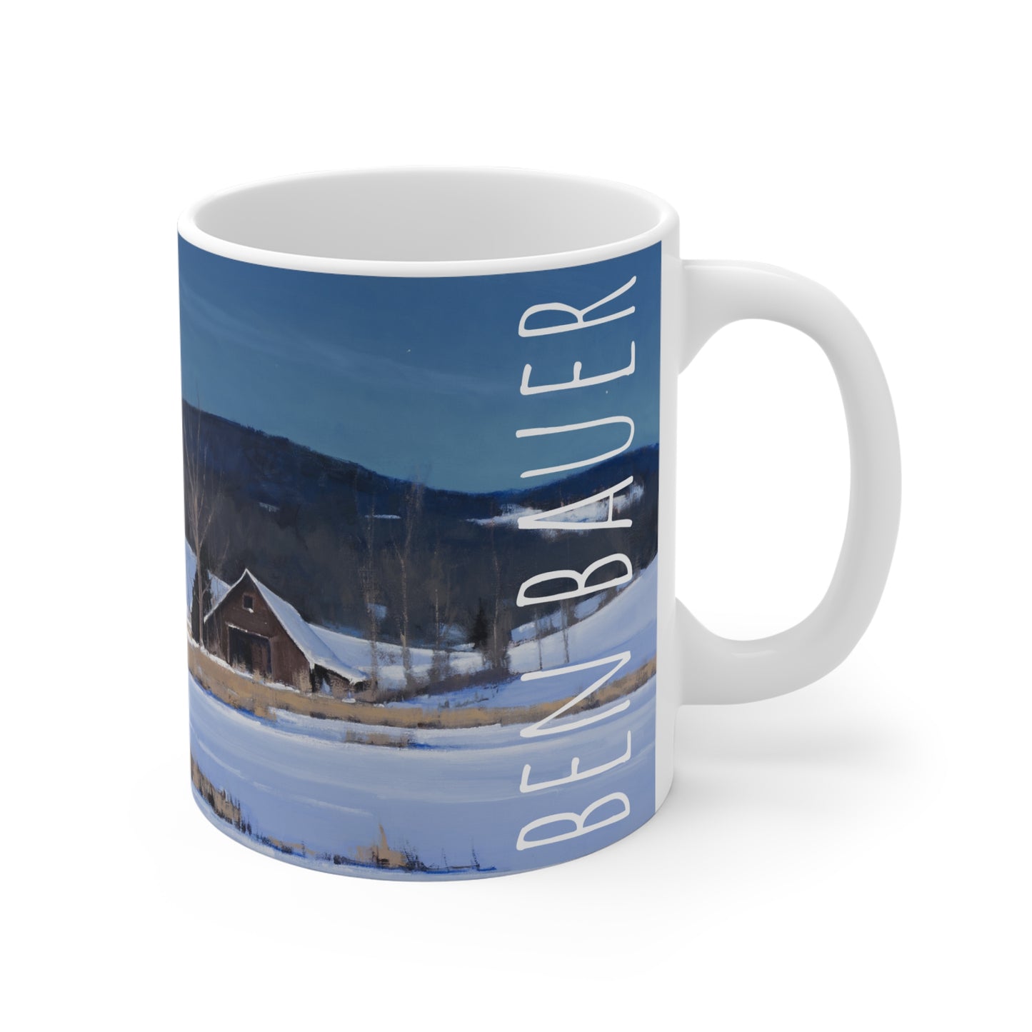 Ben Bauer: "Mondovi Farm by Moonlight" Ceramic Mug (11oz, 15oz, 20oz)