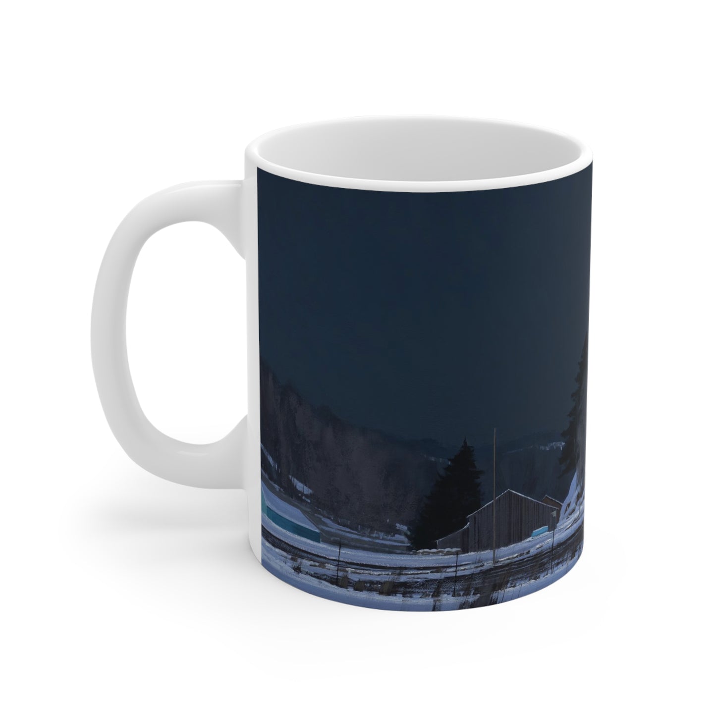 Ben Bauer: "Moonset, 7 Minutes to Sun Up" Ceramic Mug (11oz, 15oz, 20oz)