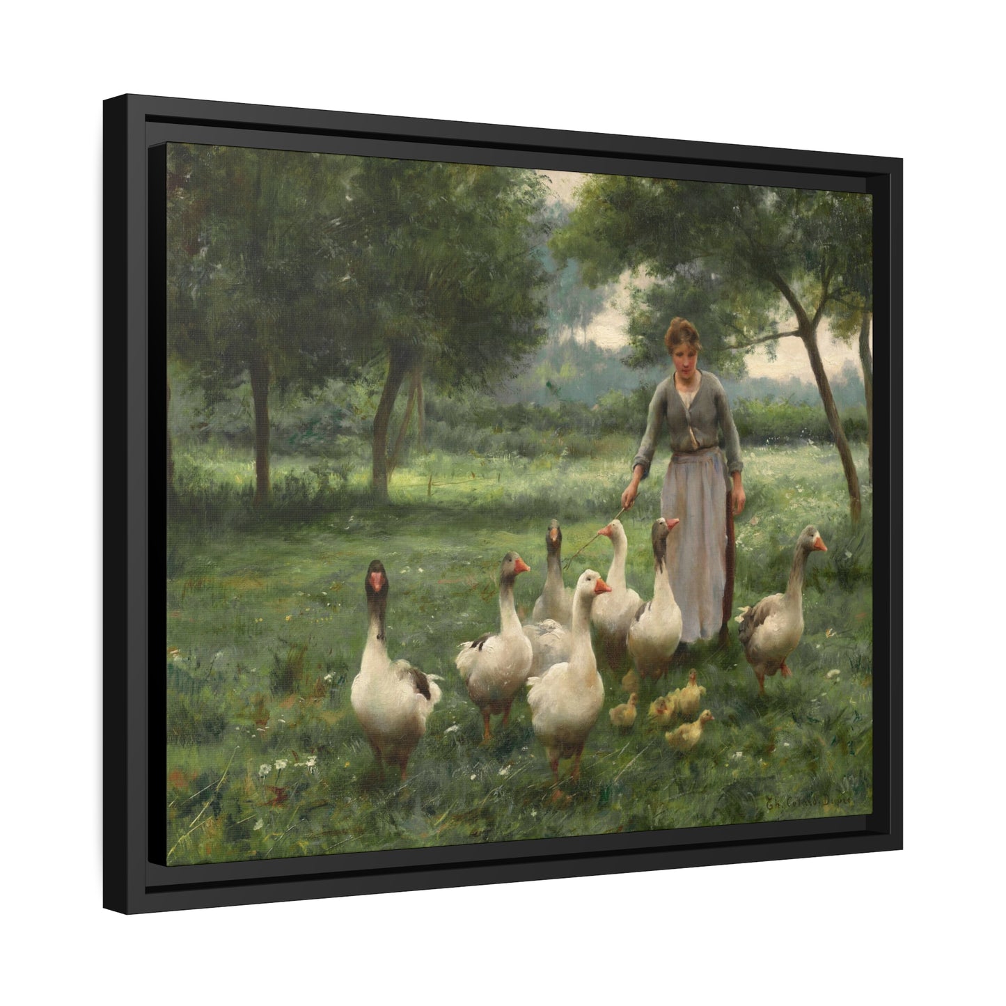 Thérèse Marthe Françoise Cotard-Dupré: "La gardeuse d'oie" - Framed Canvas Reproduction