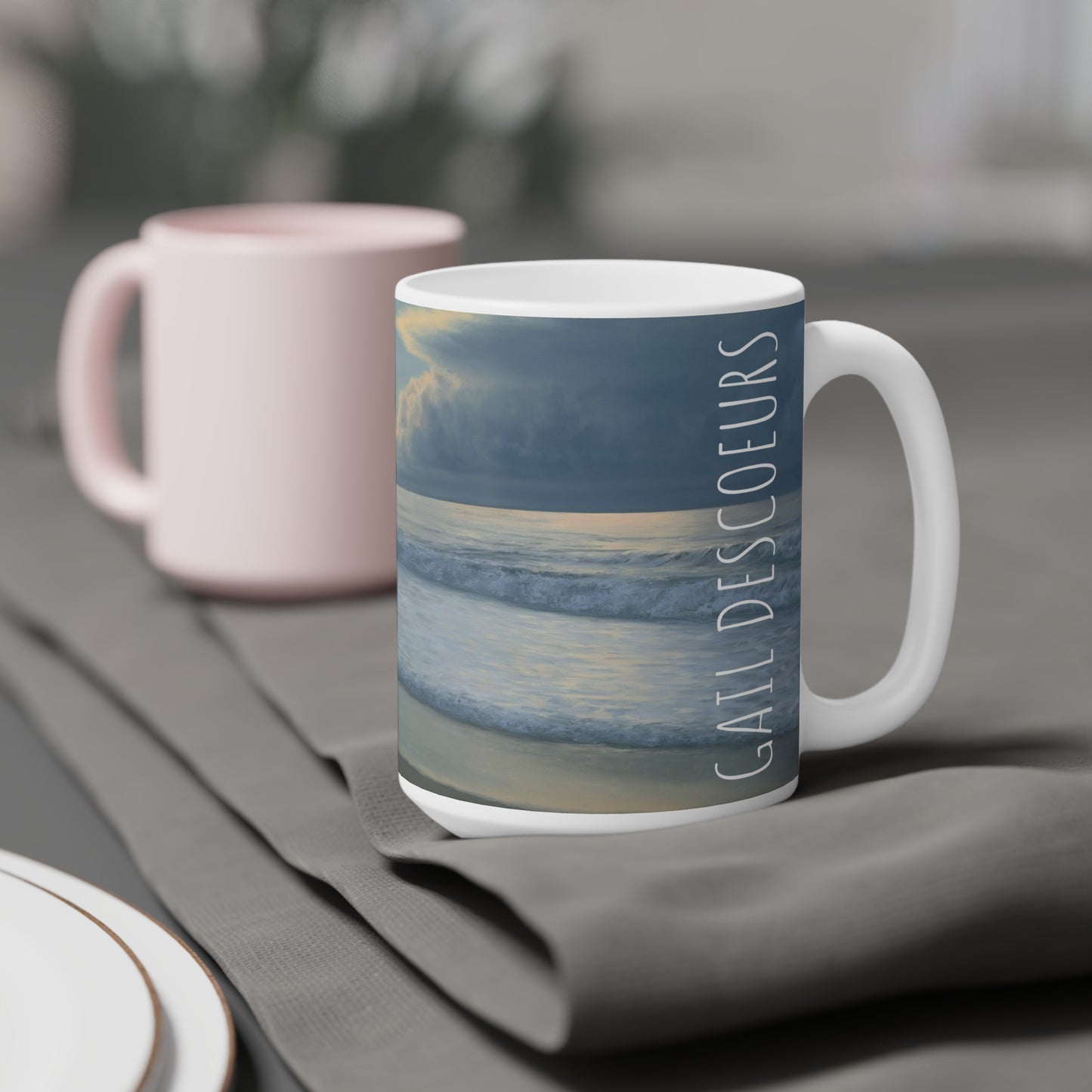 Gail Descoeurs: "The Sea and the Sandpiper" Ceramic Mug (11oz\15oz\20oz)