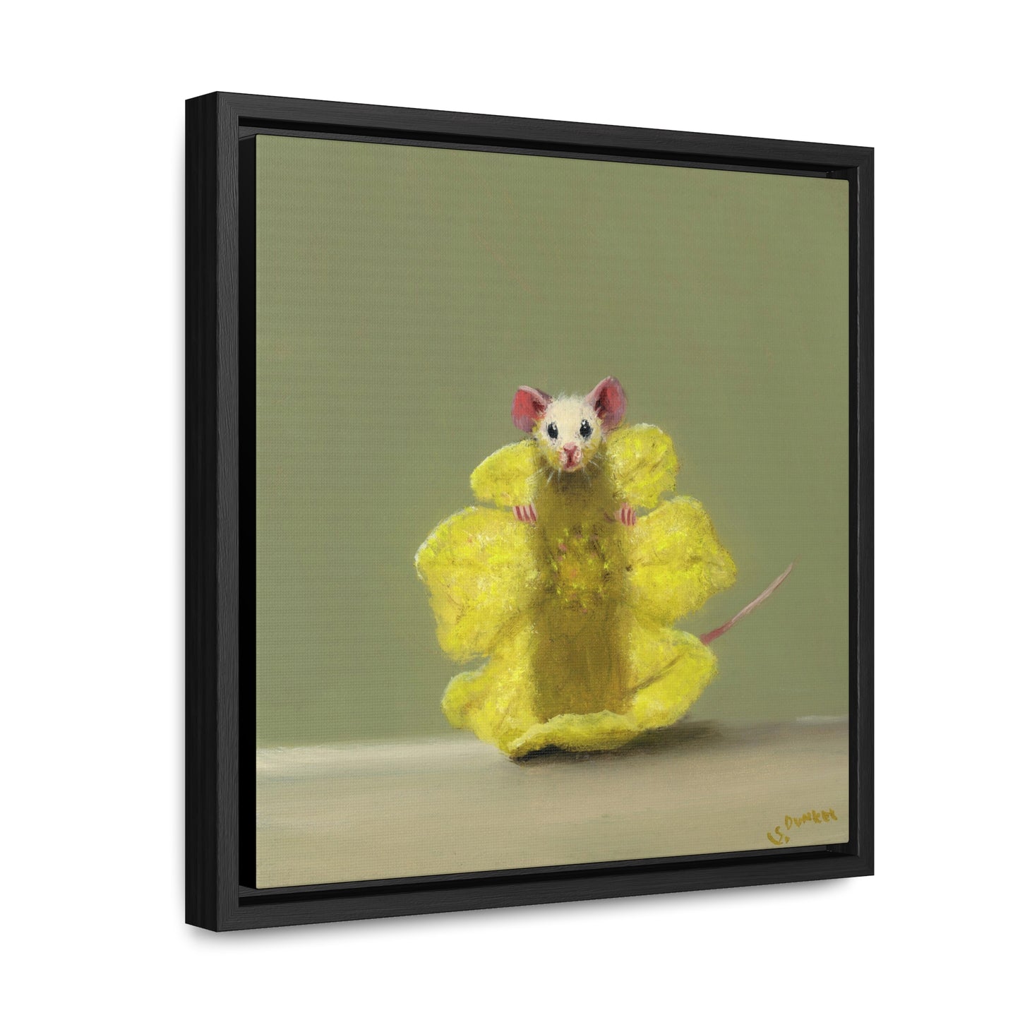 Stuart Dunkel: "Camouflage in Lemon" - Framed Canvas Reproduction