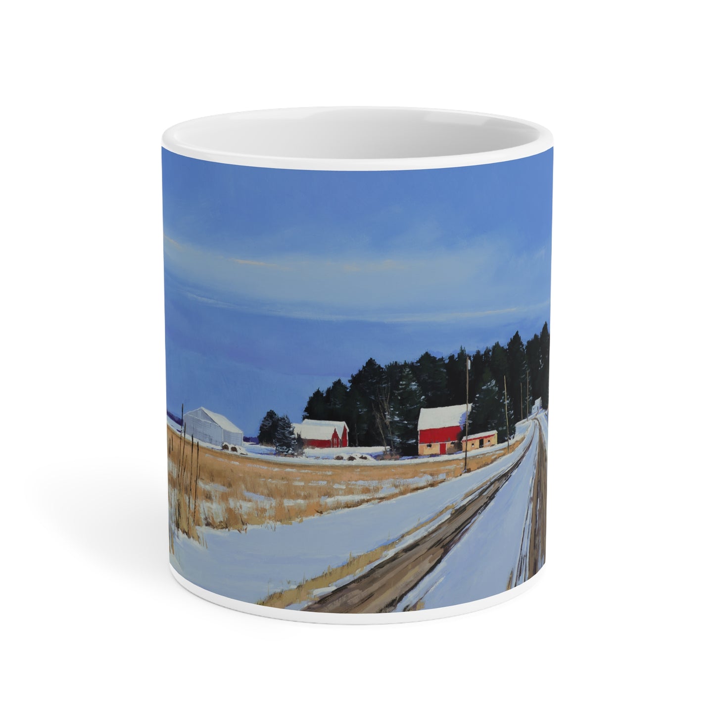 Ben Bauer: "County Road 4 Farmstead" Ceramic Mug (11oz, 15oz, 20oz)