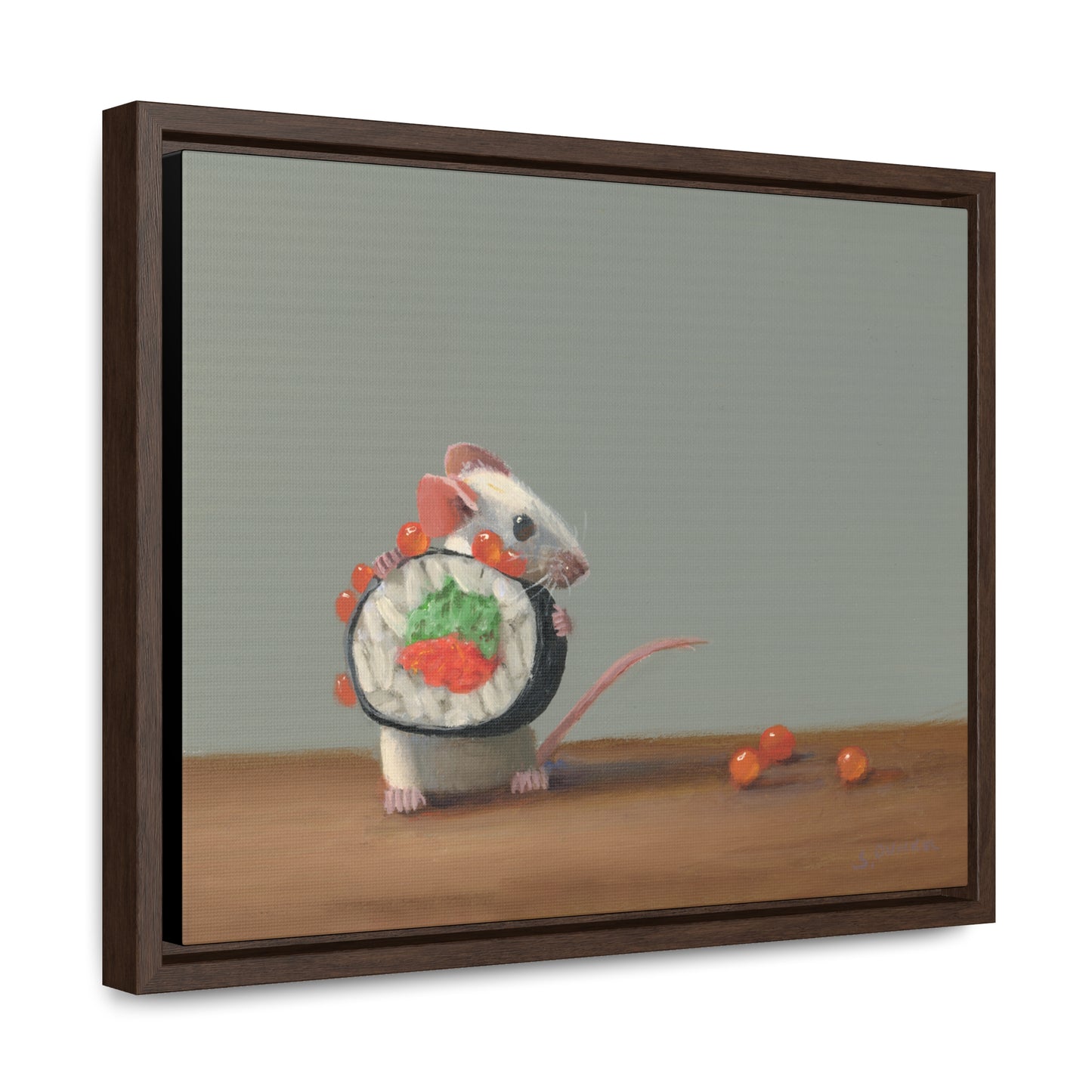 Stuart Dunkel: "Sushi Escape" - Framed Canvas Reproduction