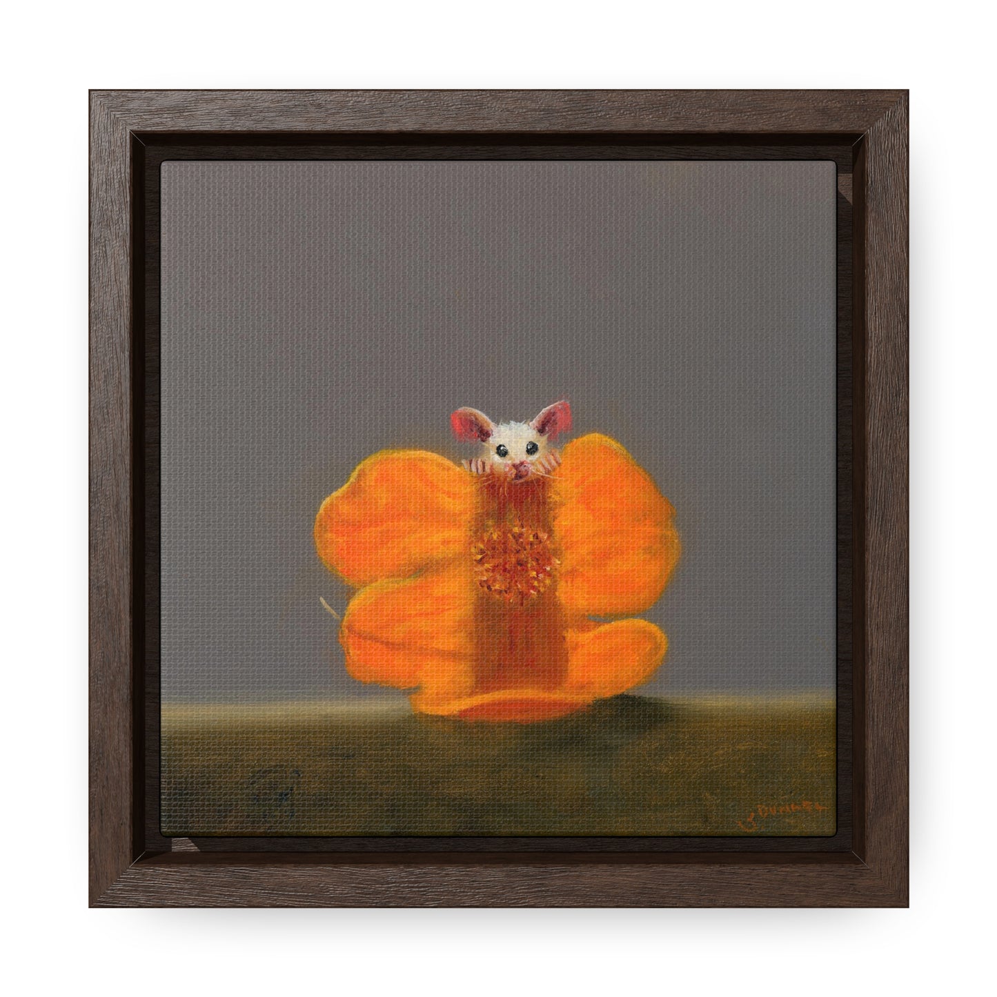 Stuart Dunkel: "Camouflage in Orange" - Framed Canvas