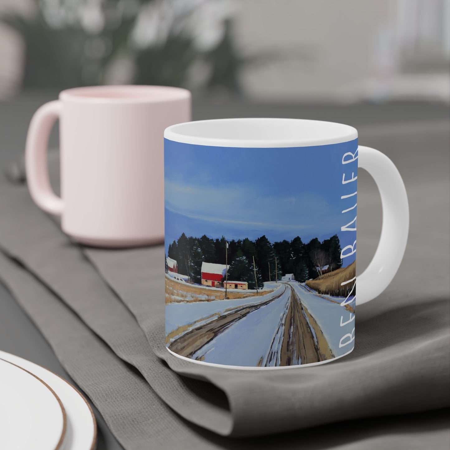 Ben Bauer: "County Road 4 Farmstead" Ceramic Mug (11oz, 15oz, 20oz)