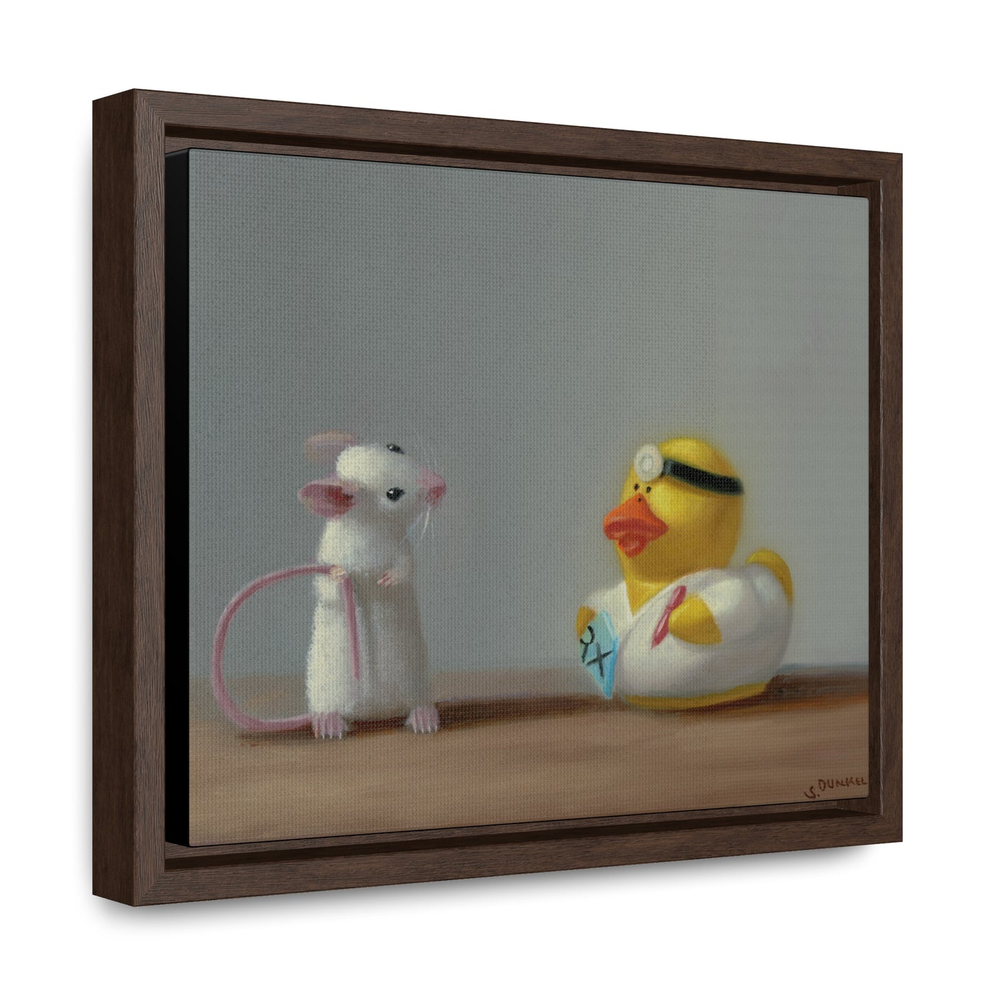 Stuart Dunkel: "Doctor Visit" - Framed Canvas Reproduction