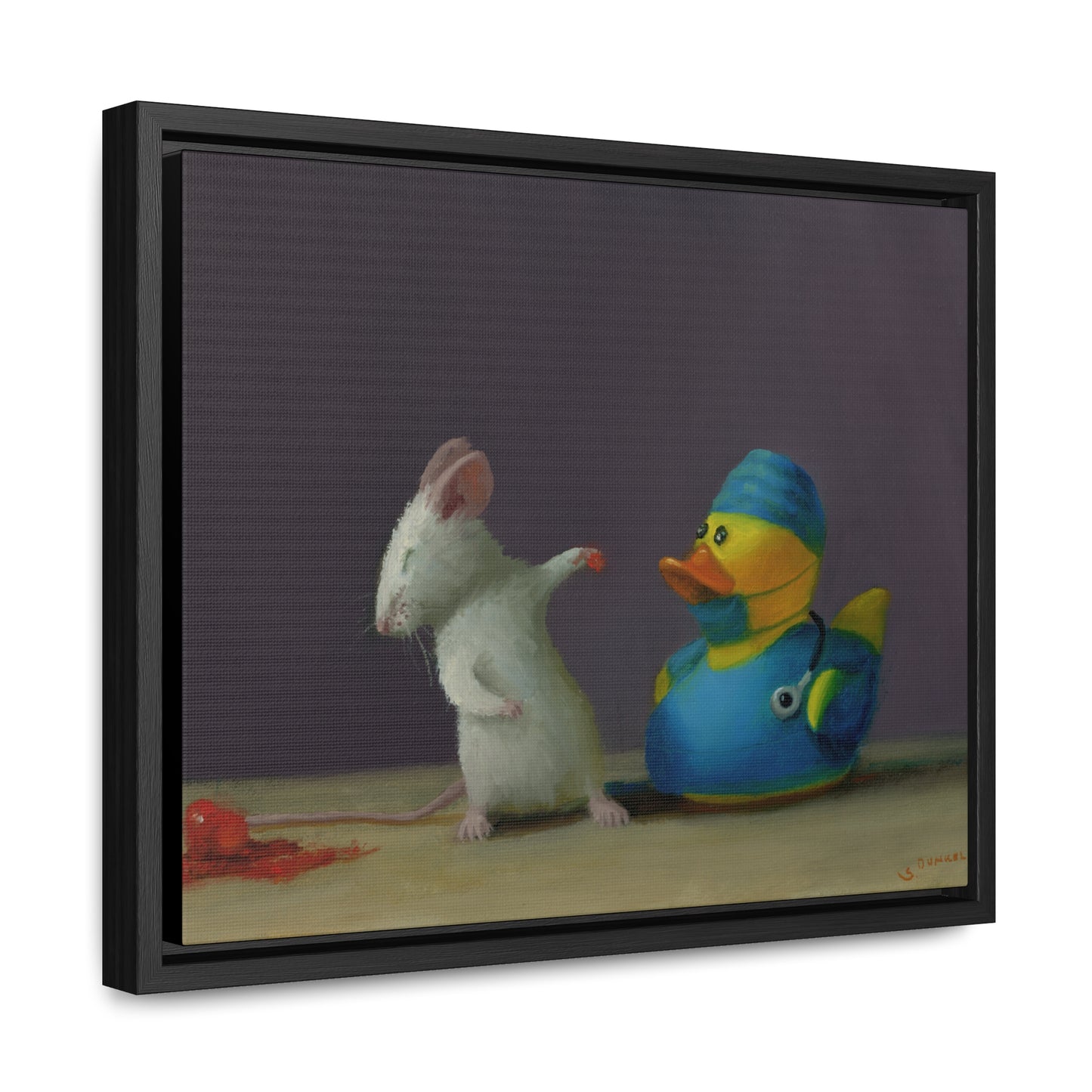 Stuart Dunkel: "False Alarm" - Framed Canvas Reproduction