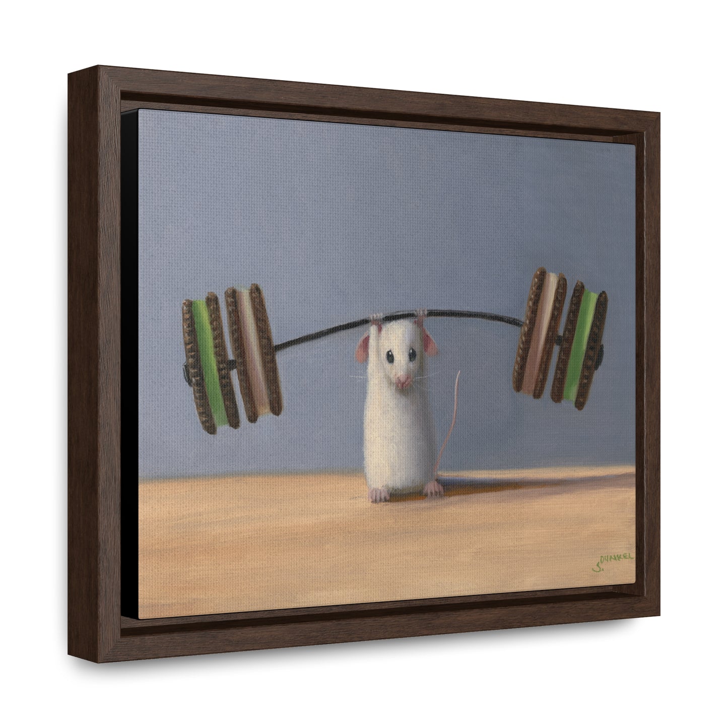 Stuart Dunkel: "Working Out" - Framed Canvas Reproduction