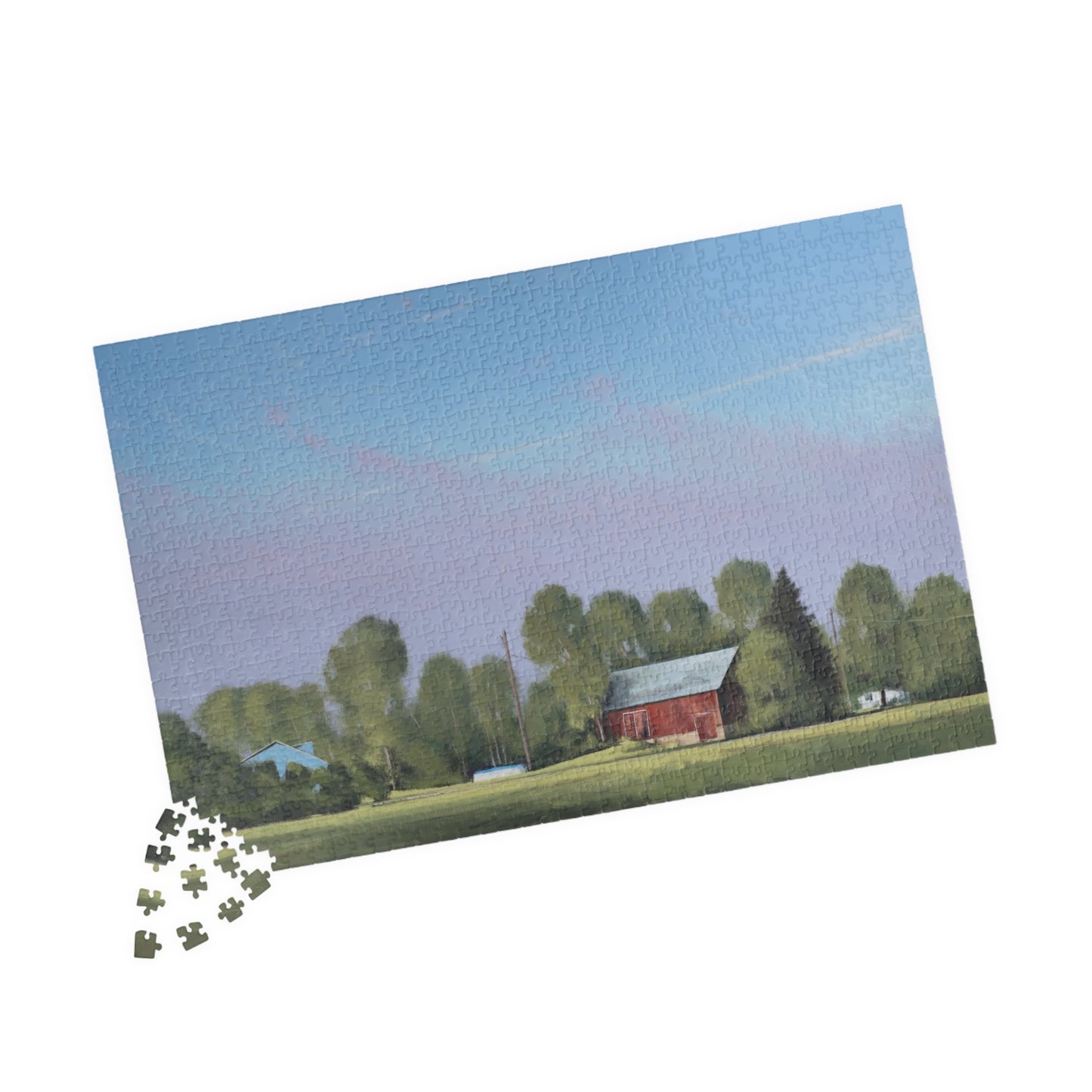 Ben Bauer: "Early Morning Fog Burn, Lake Elmo Farm" Puzzle (500 & 1014 piece)