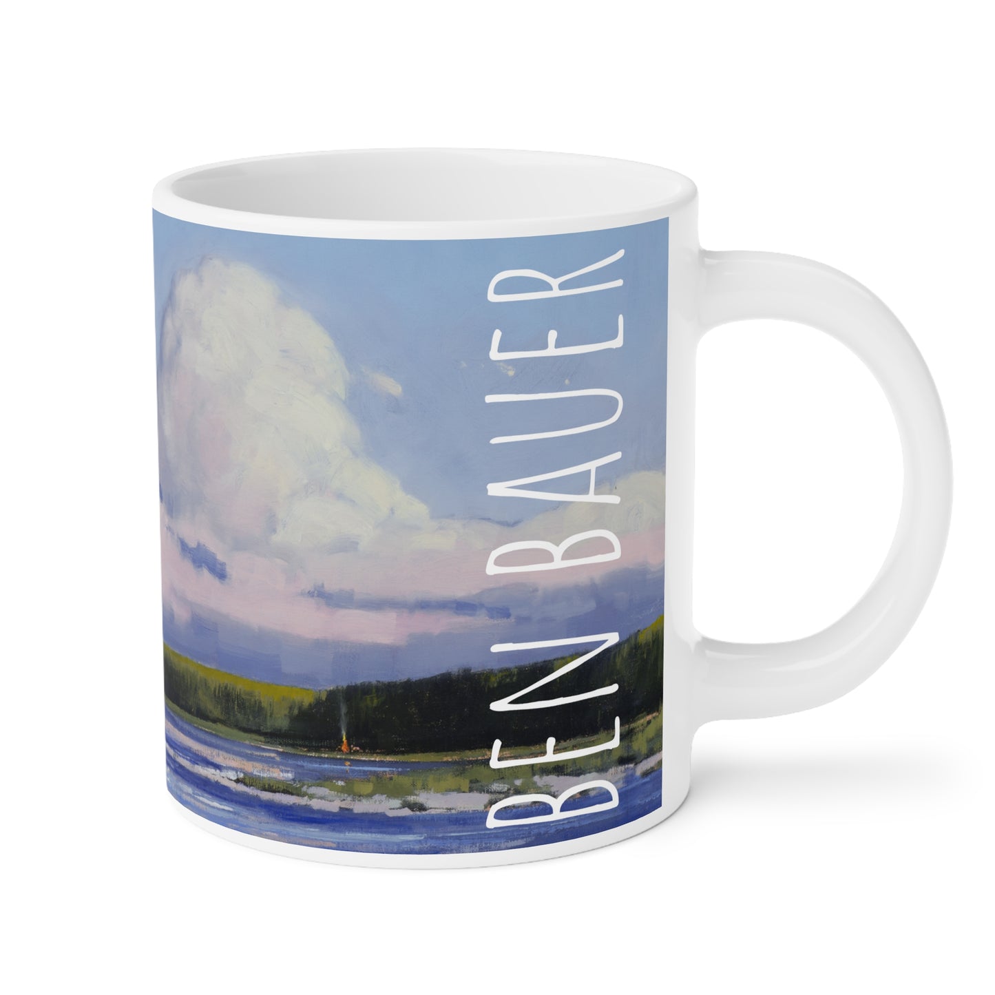 Ben Bauer: "Bonfire Time, Baileys Harbor Door County" Ceramic Mug (11oz, 15oz, 20oz)