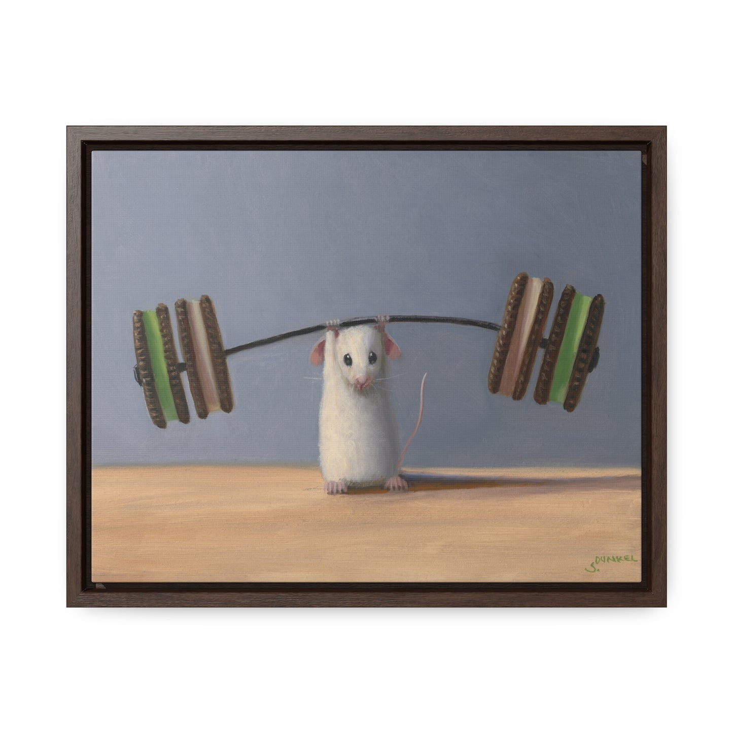 Stuart Dunkel: "Working Out" - Framed Canvas Reproduction