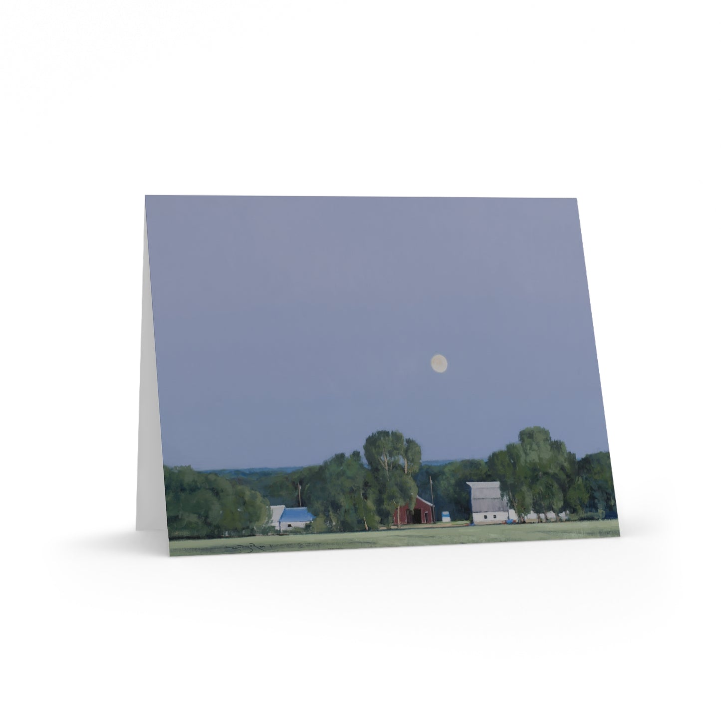 Ben Bauer: "Lowery Farm Moonrise" - Greeting Cards (8, 16, and 24 pcs)