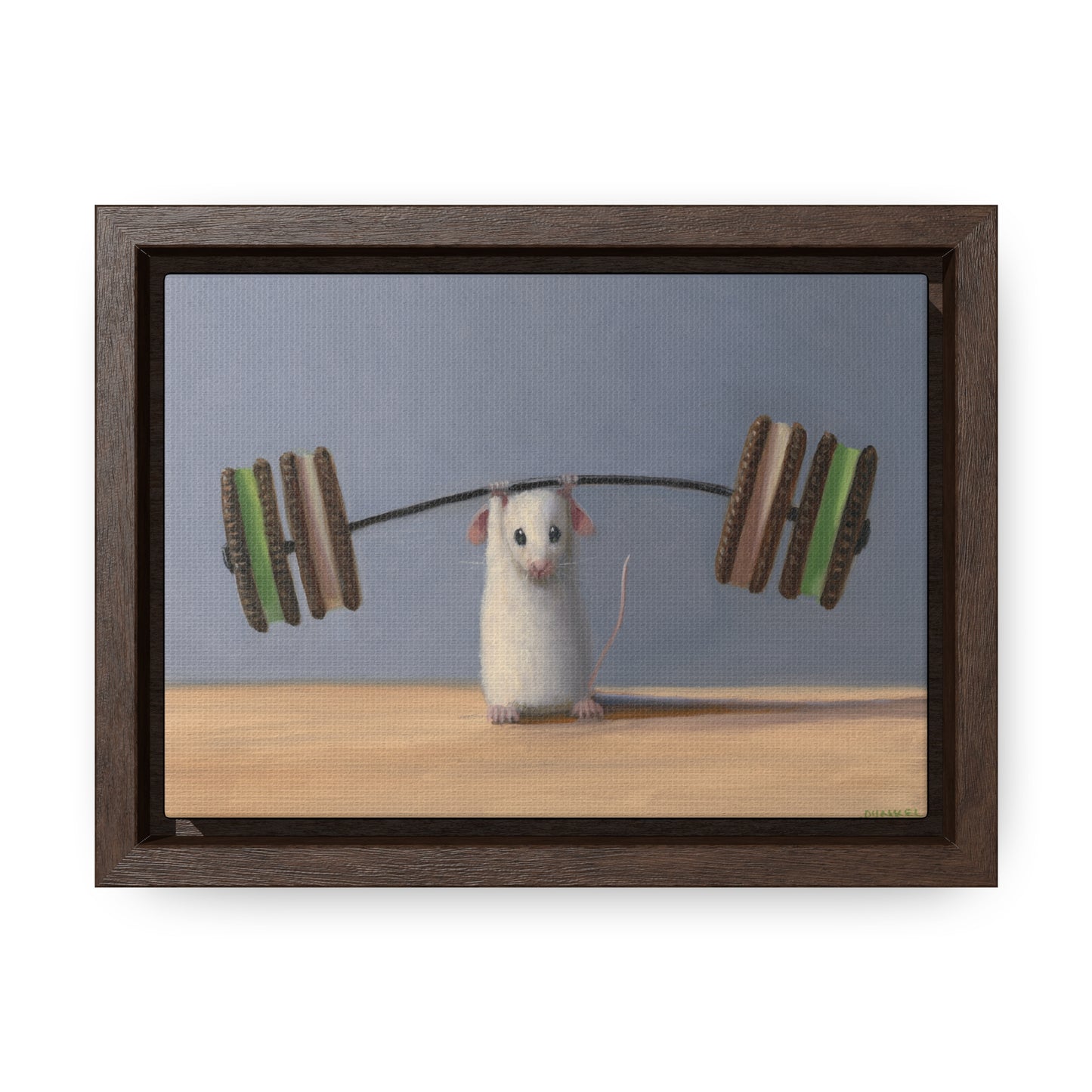 Stuart Dunkel: "Working Out" - Framed Canvas Reproduction