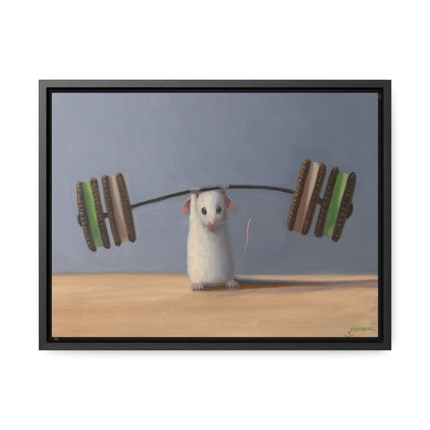 Stuart Dunkel: "Working Out" - Framed Canvas Reproduction