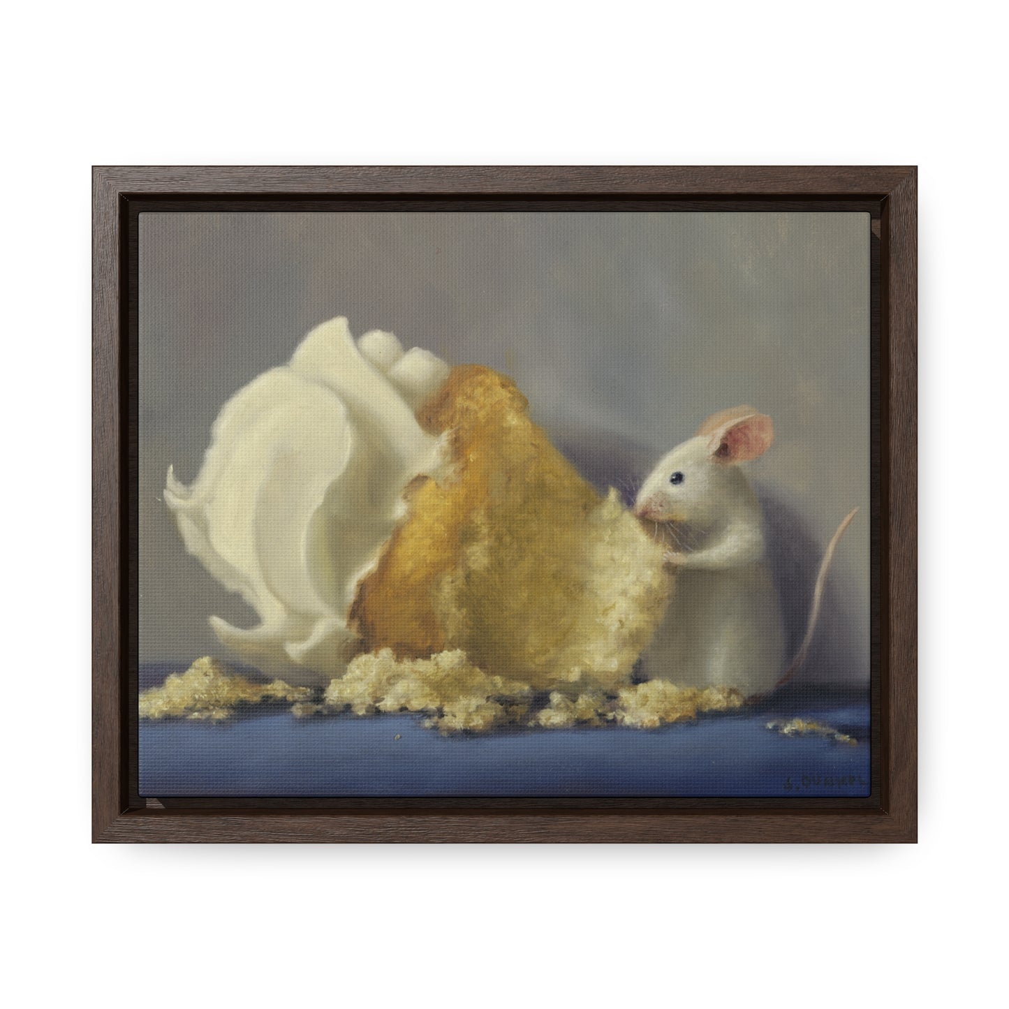 Stuart Dunkel: "Naughty Mouse" - Framed Canvas Reproduction