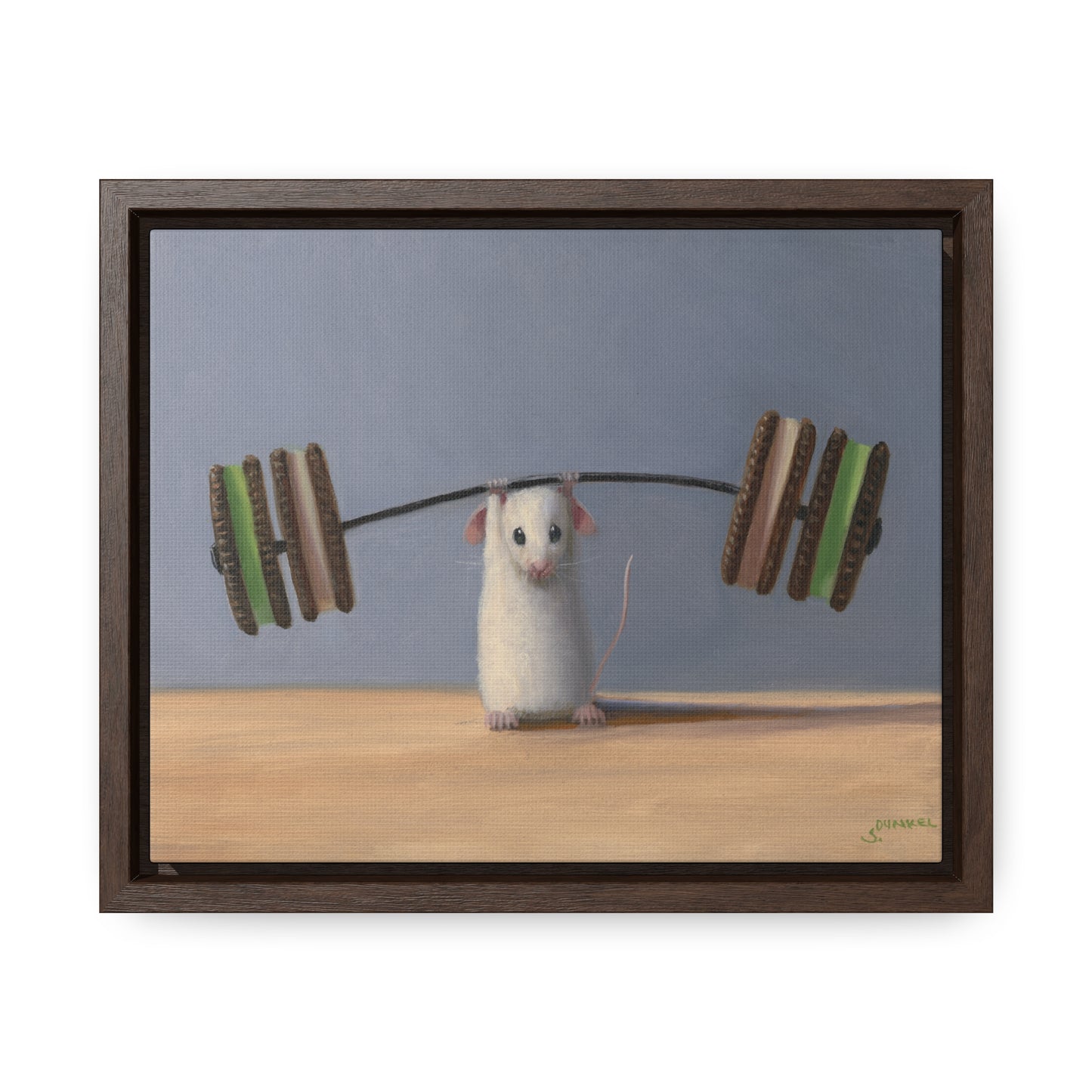 Stuart Dunkel: "Working Out" - Framed Canvas Reproduction