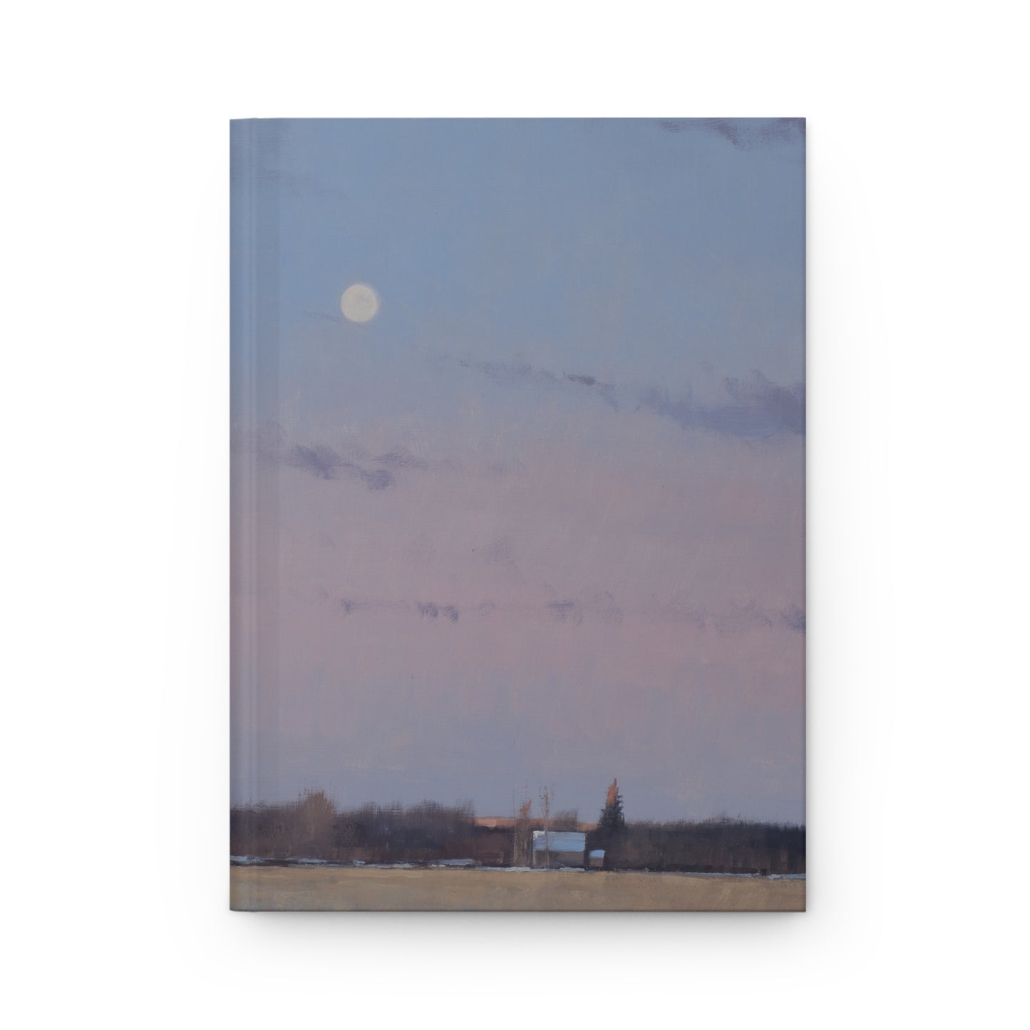 Ben Bauer: "Last Light with Moonrise Over Spring Valley, WI " - Hardcover Journal Matte