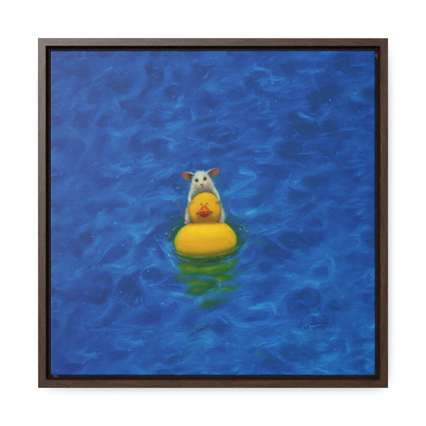 Stuart Dunkel: "Pool Fun" - Framed Canvas Reproduction