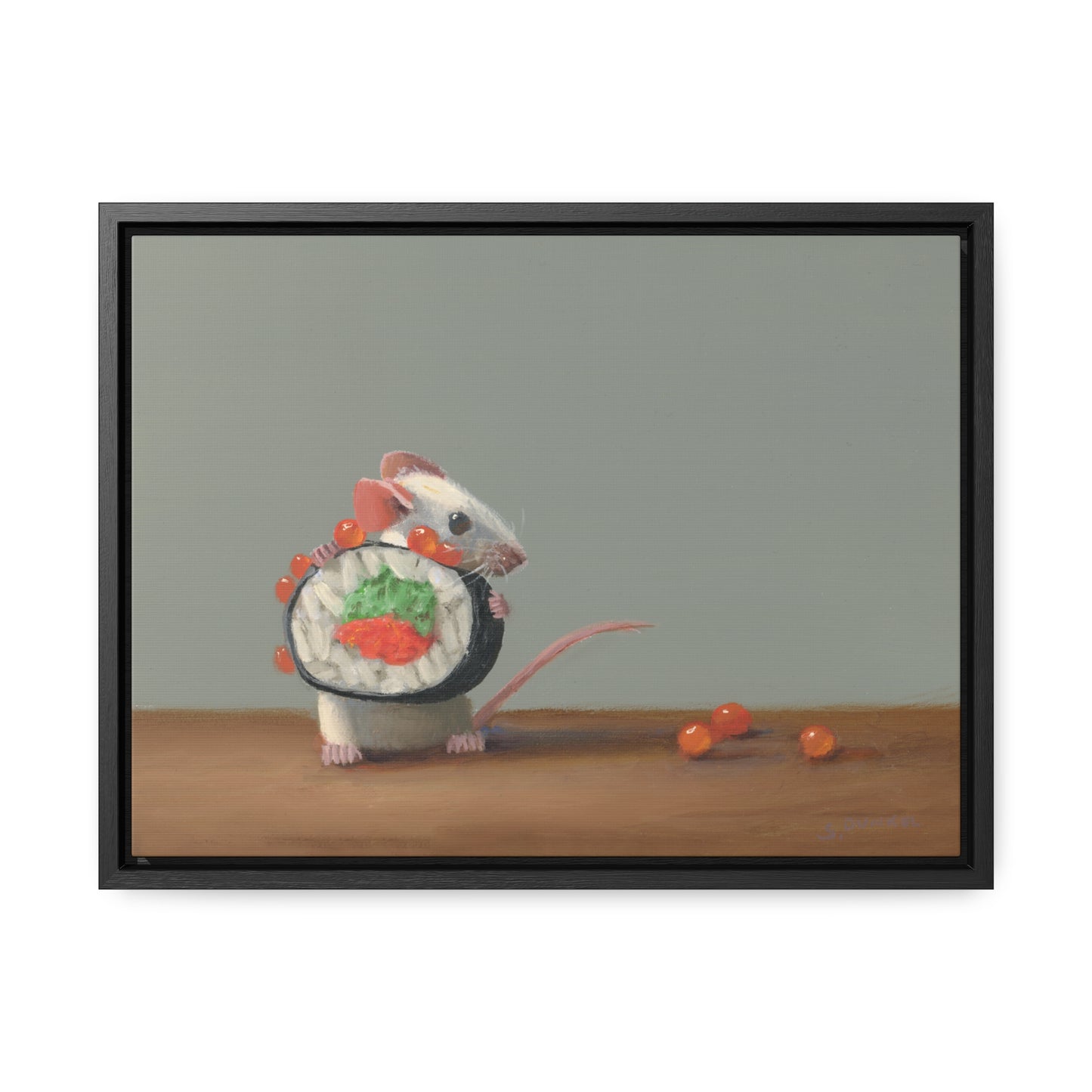 Stuart Dunkel: "Sushi Escape" - Framed Canvas Reproduction